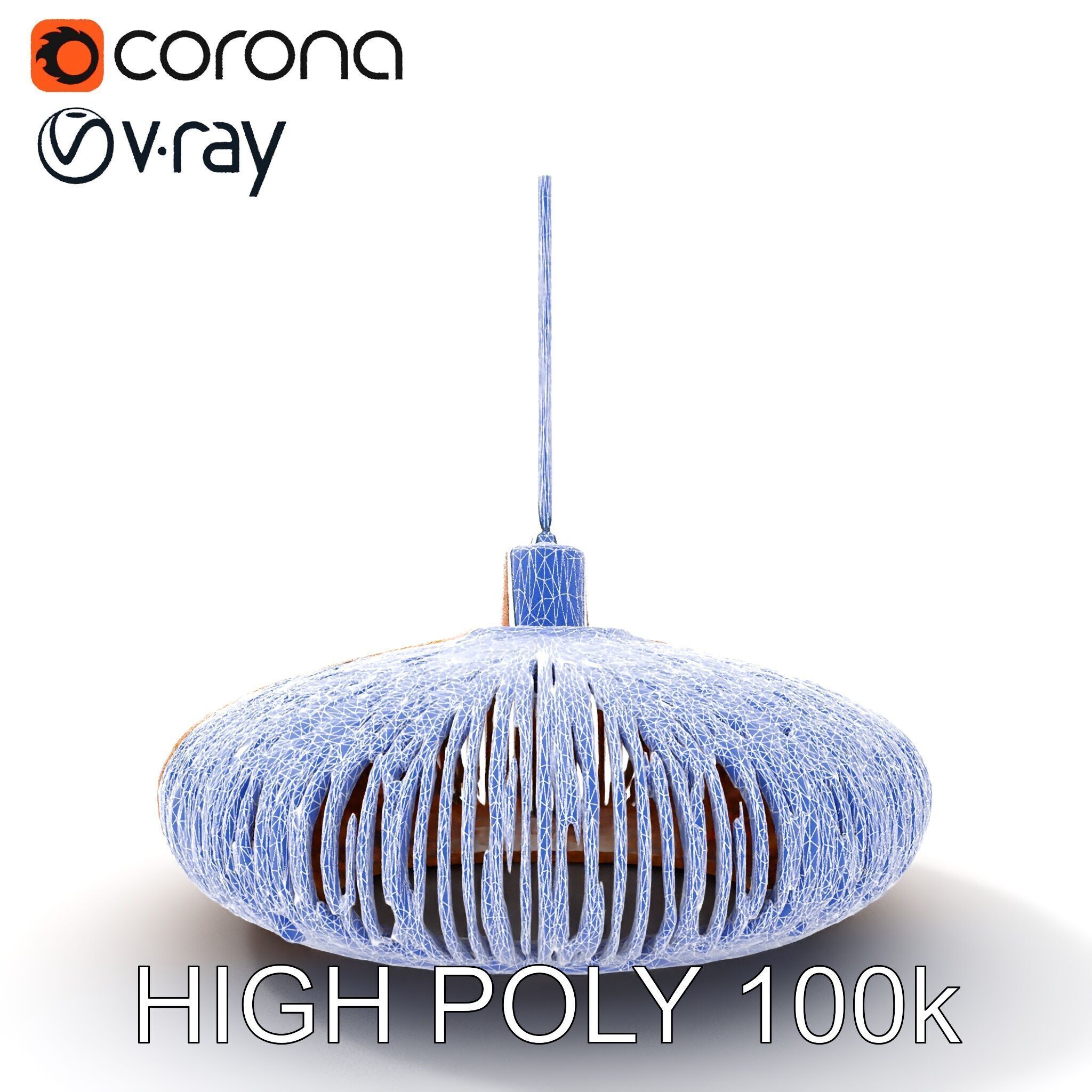 Elegant Bamboo Pendant Lamp model pack for interior design Low-poly 3D model_36