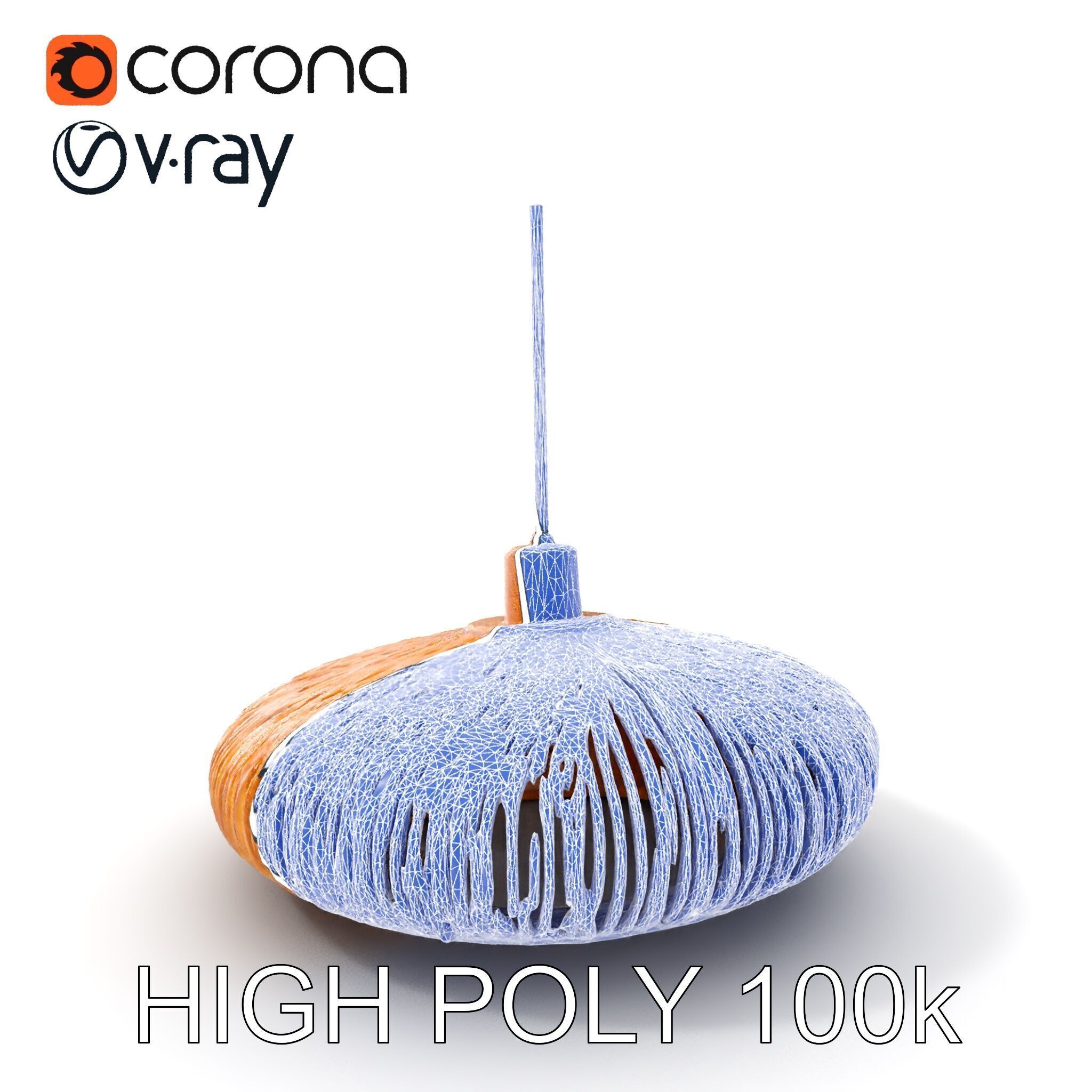 Elegant Bamboo Pendant Lamp model pack for interior design Low-poly 3D model_29