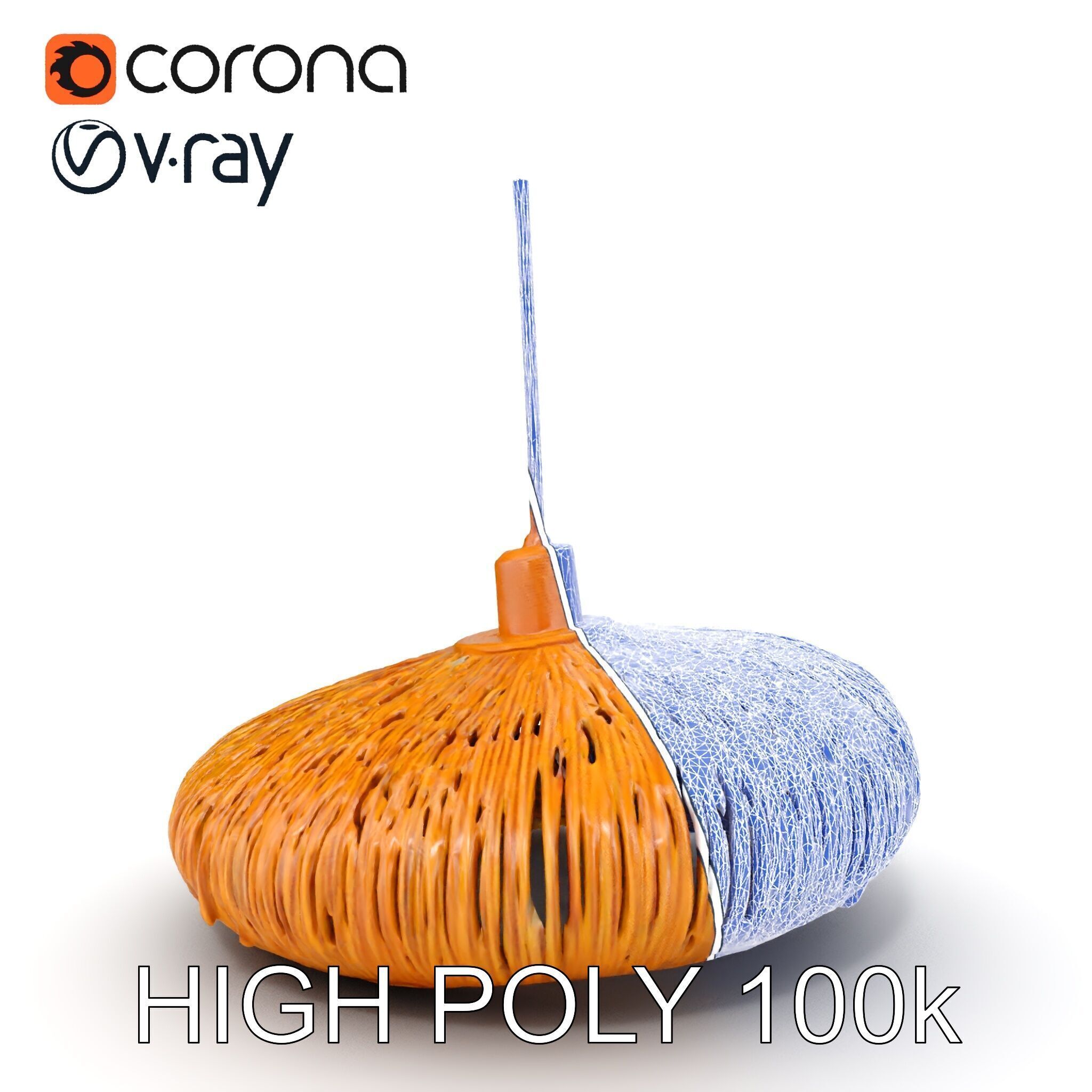 Elegant Bamboo Pendant Lamp model pack for interior design Low-poly 3D model_33