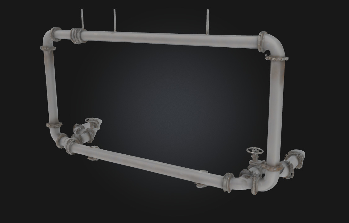 Pipe Network Structure Modular Industrial Piping System 3D model_2