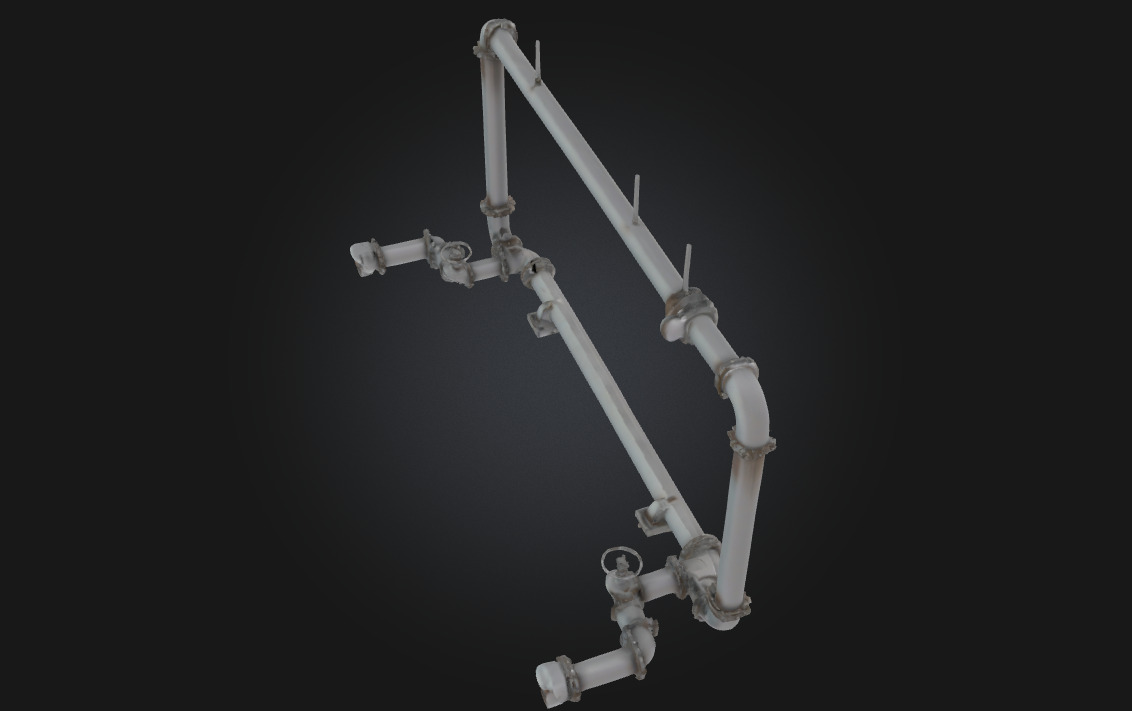 Pipe Network Structure Modular Industrial Piping System 3D model_4