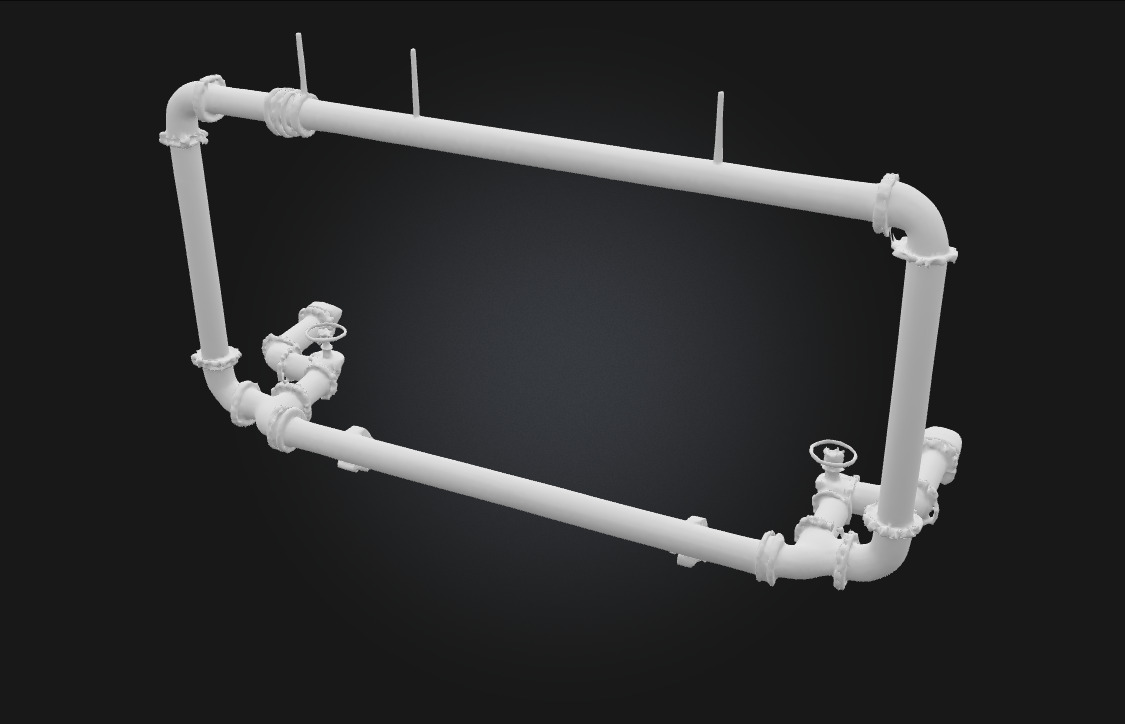 Pipe Network Structure Modular Industrial Piping System 3D model_8