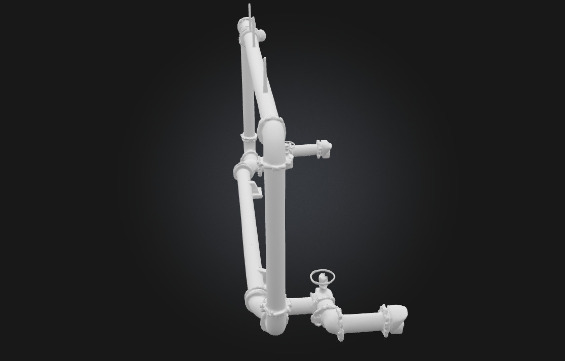 Pipe Network Structure Modular Industrial Piping System 3D model_7