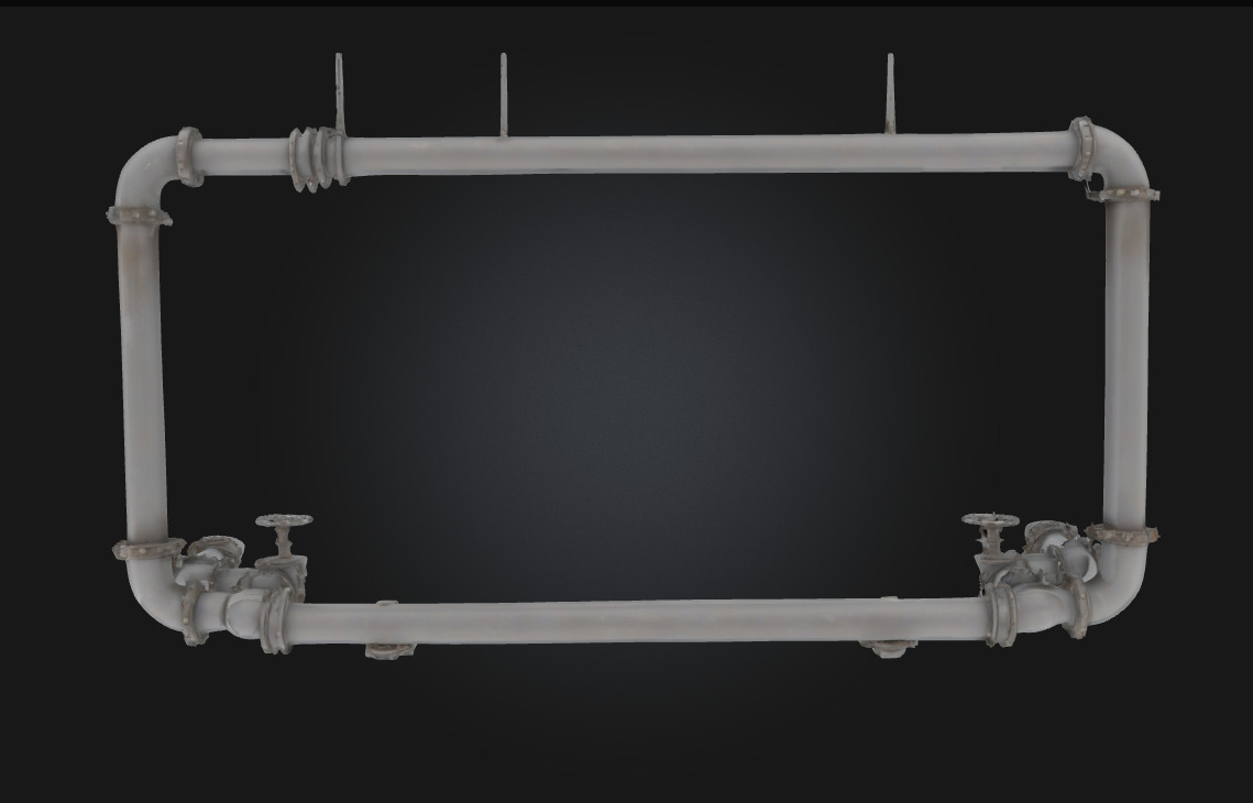 Pipe Network Structure Modular Industrial Piping System 3D model_3