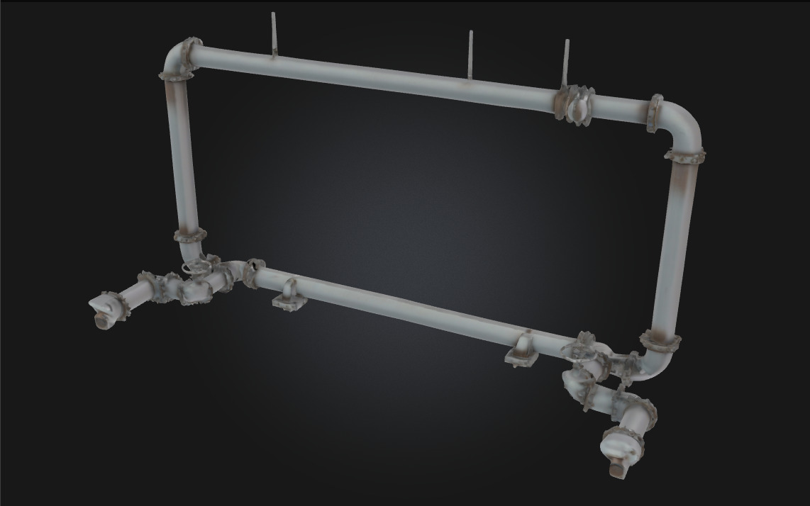 Pipe Network Structure Modular Industrial Piping System 3D model_1