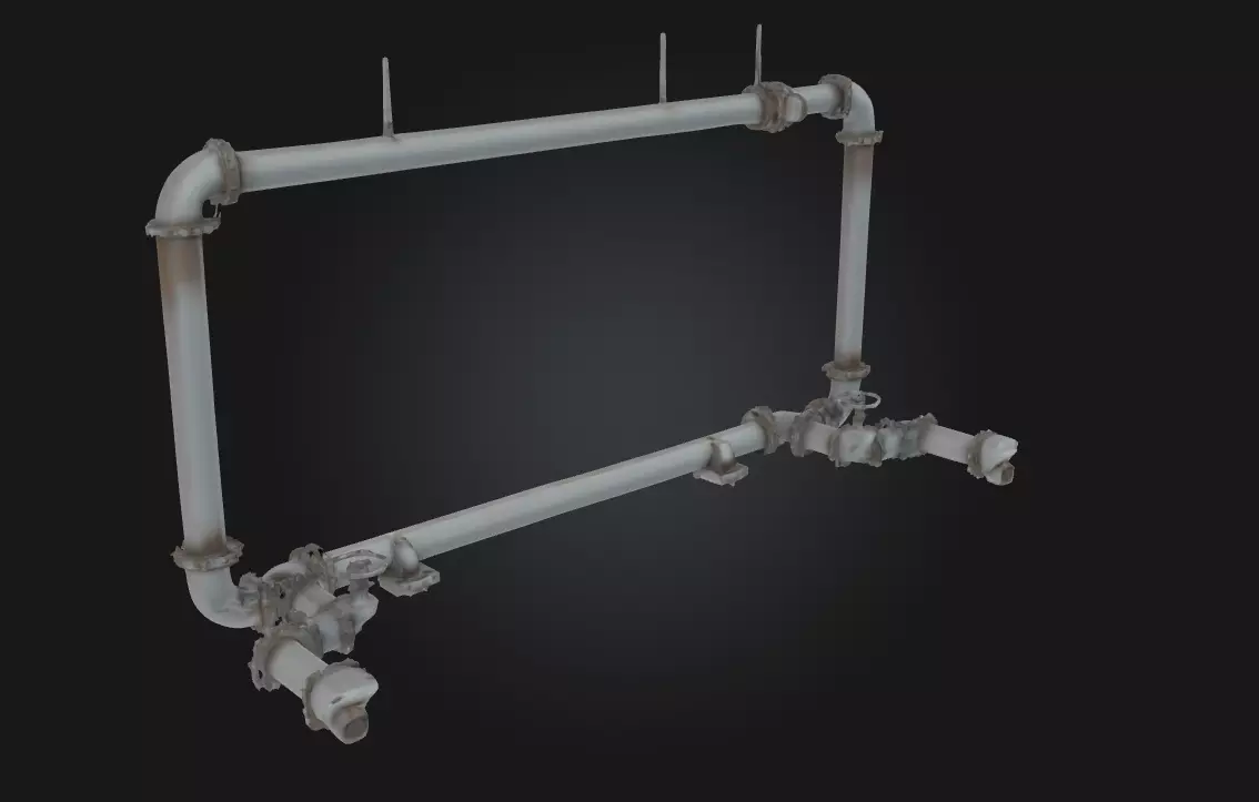Pipe Network Structure Modular Industrial Piping System 3D model_0
