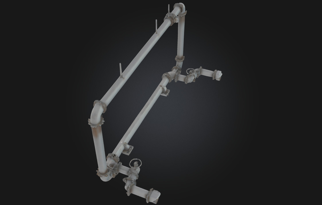 Pipe Network Structure Modular Industrial Piping System 3D model_5