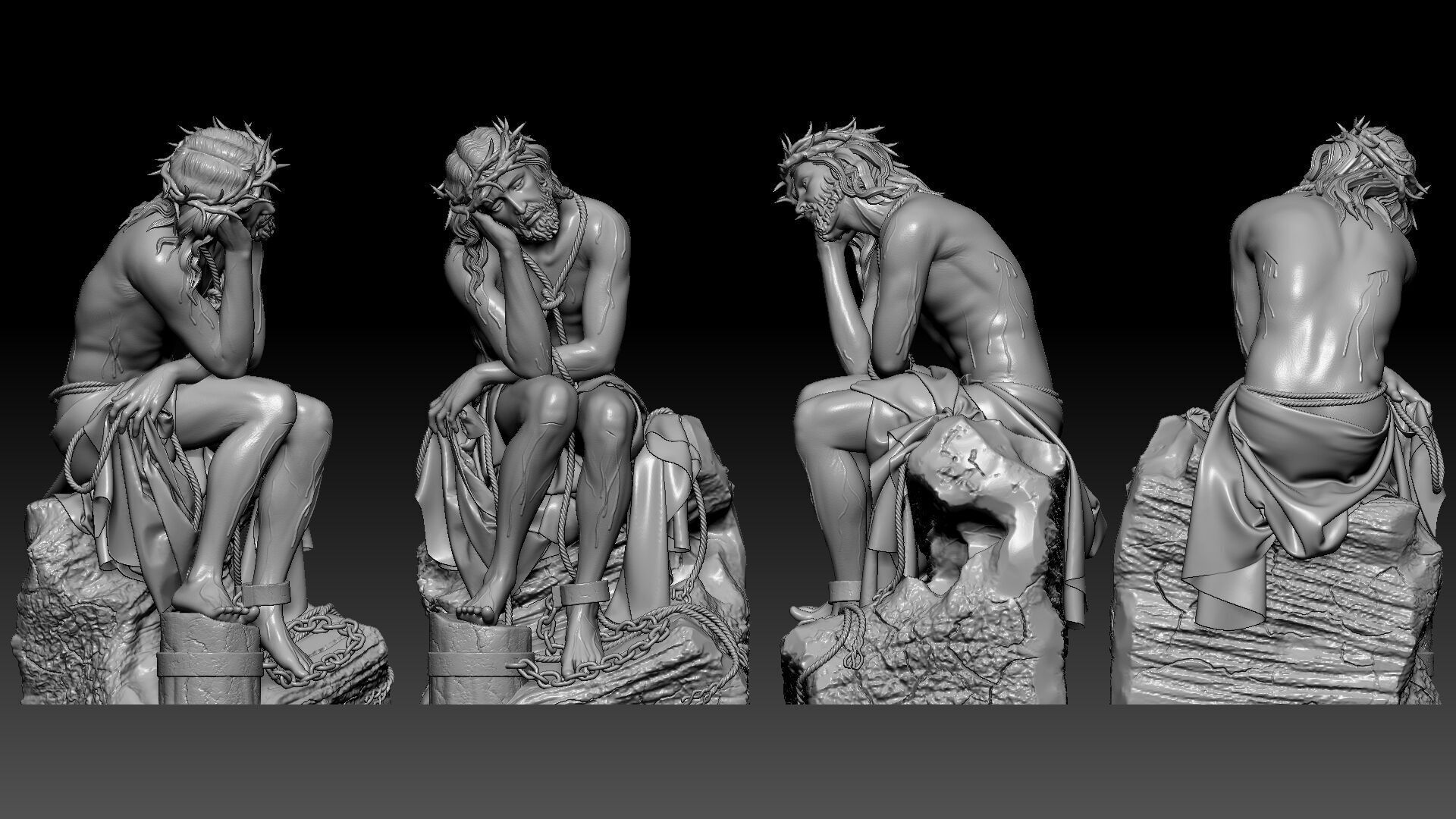 Jesus Suffering 3D print model_1