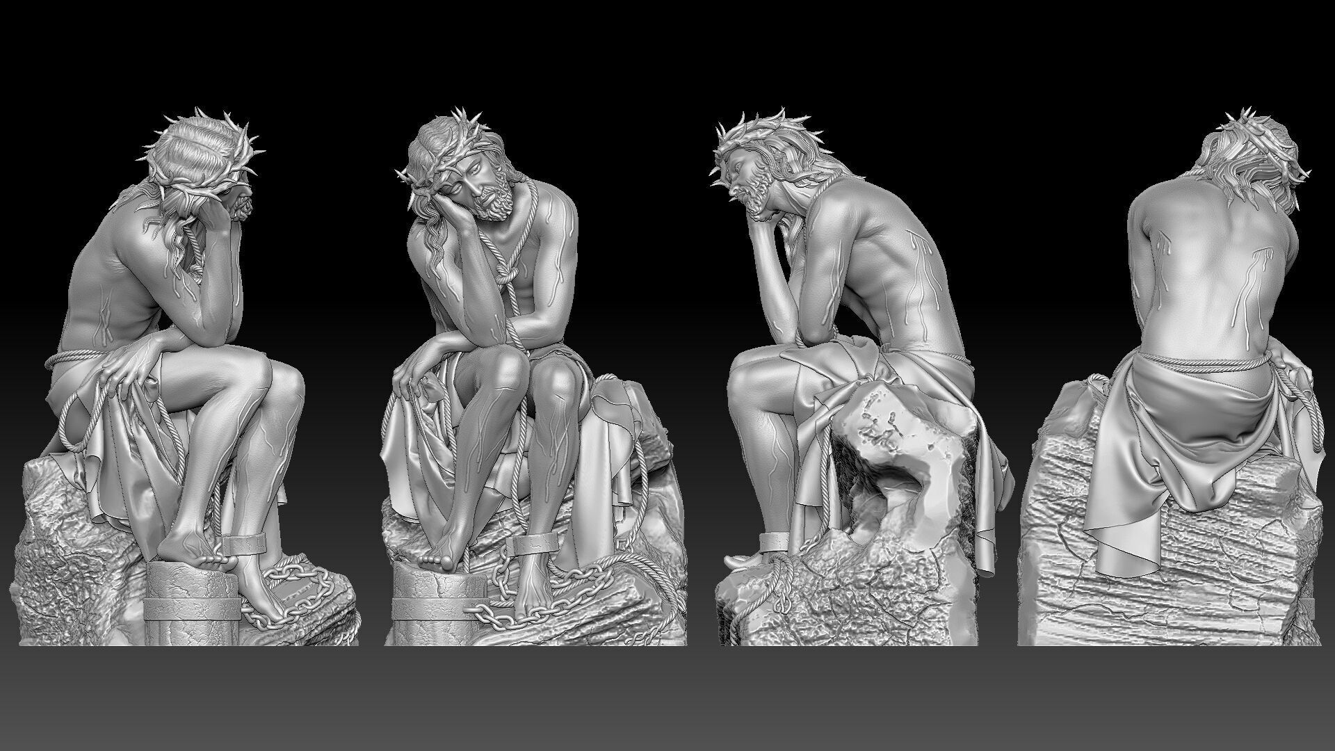 Jesus Suffering 3D print model_4