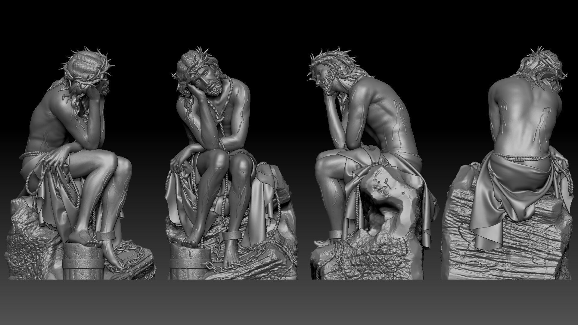 Jesus Suffering 3D print model_2