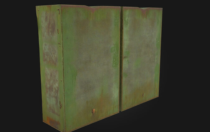 Old Green Mailboxes Vintage Postal Units 3D model 4