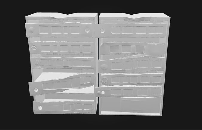 Old Green Mailboxes Vintage Postal Units 3D model 6