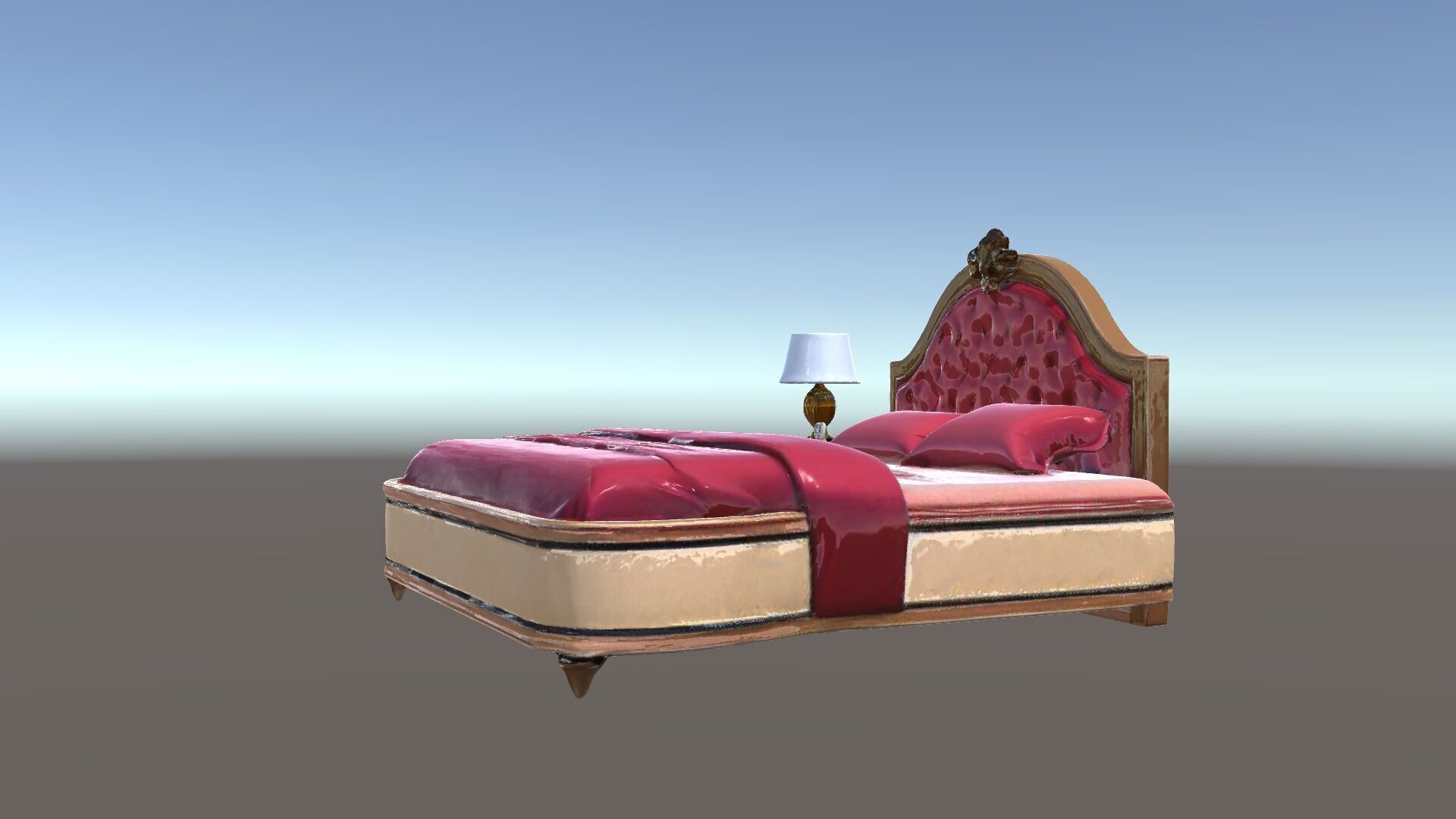 Elegant Bedroom Furniture Set Model Pack with Bed Nightstand ... Low-poly 3D model_34
