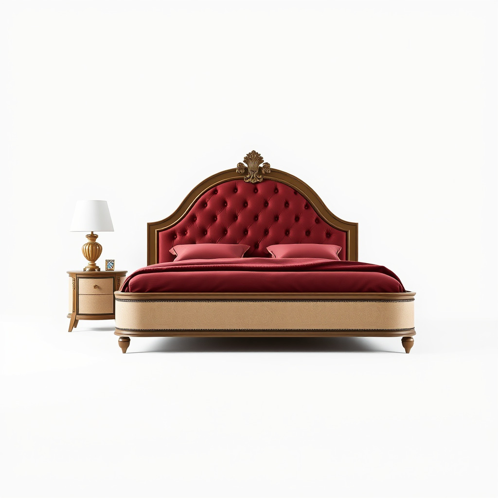 Elegant Bedroom Furniture Set Model Pack with Bed Nightstand ... Low-poly 3D model_3