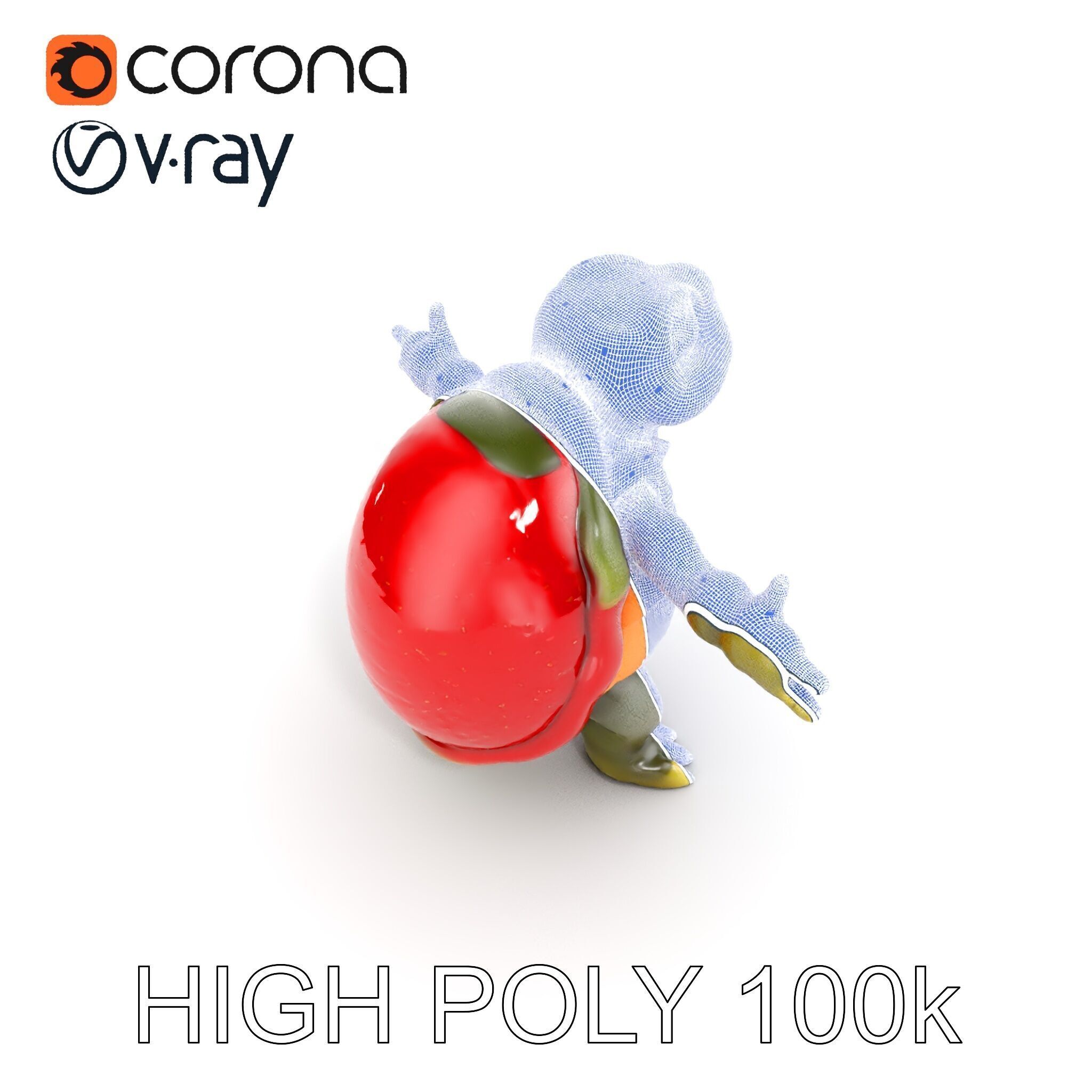 Gentleman Turtle Character Model  Fully Rigged and Animated Low-poly 3D model_15