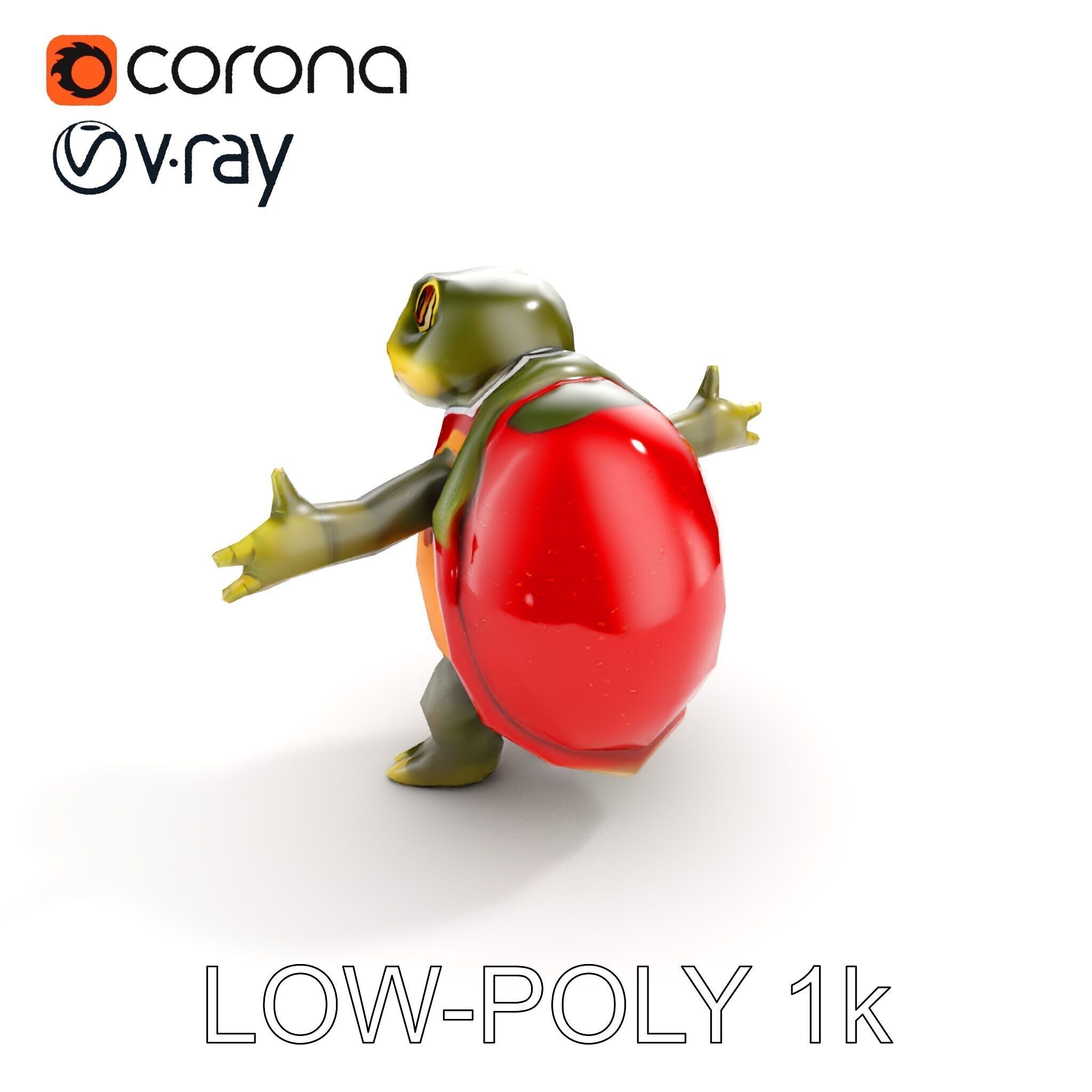 Gentleman Turtle Character Model  Fully Rigged and Animated Low-poly 3D model_20