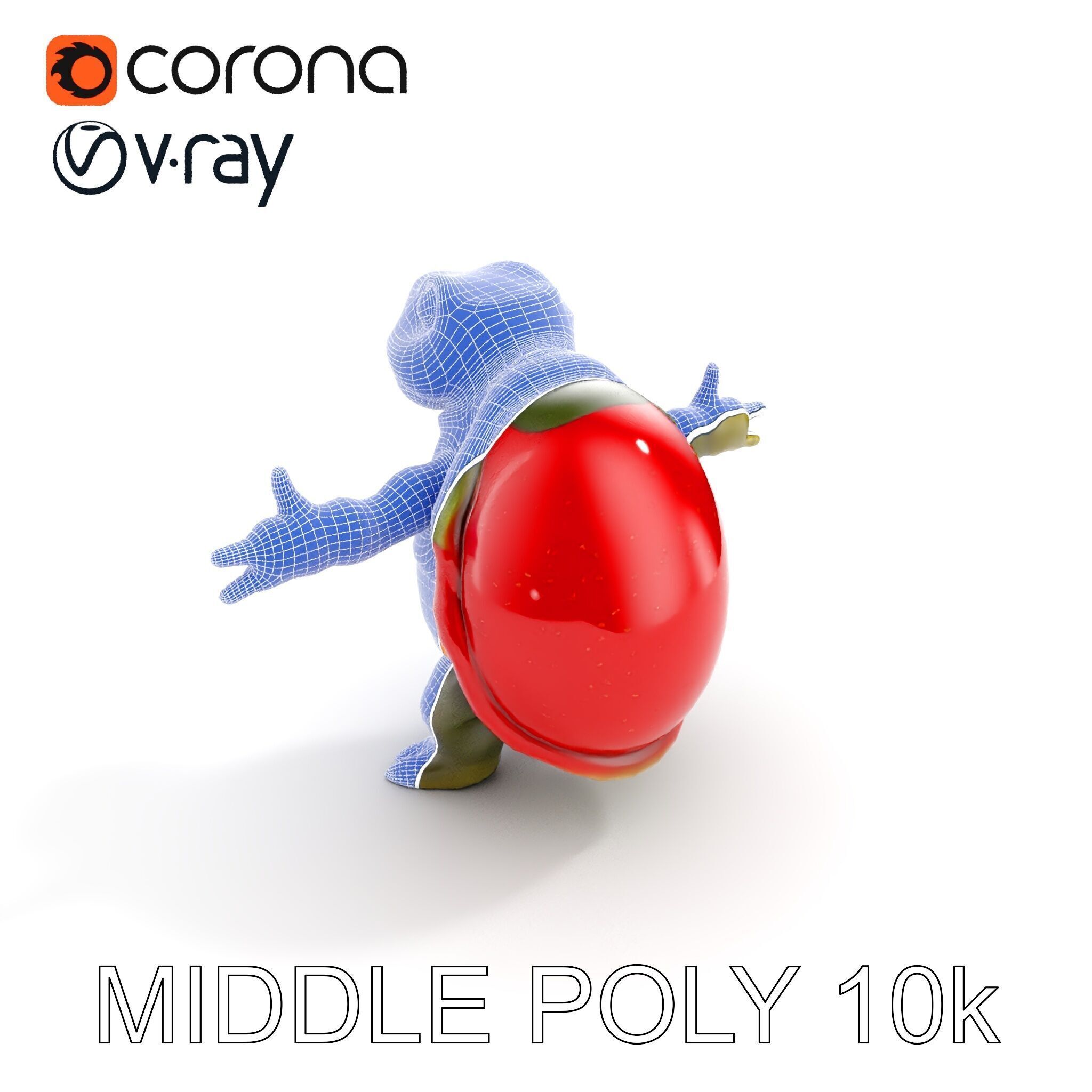 Gentleman Turtle Character Model  Fully Rigged and Animated Low-poly 3D model_25