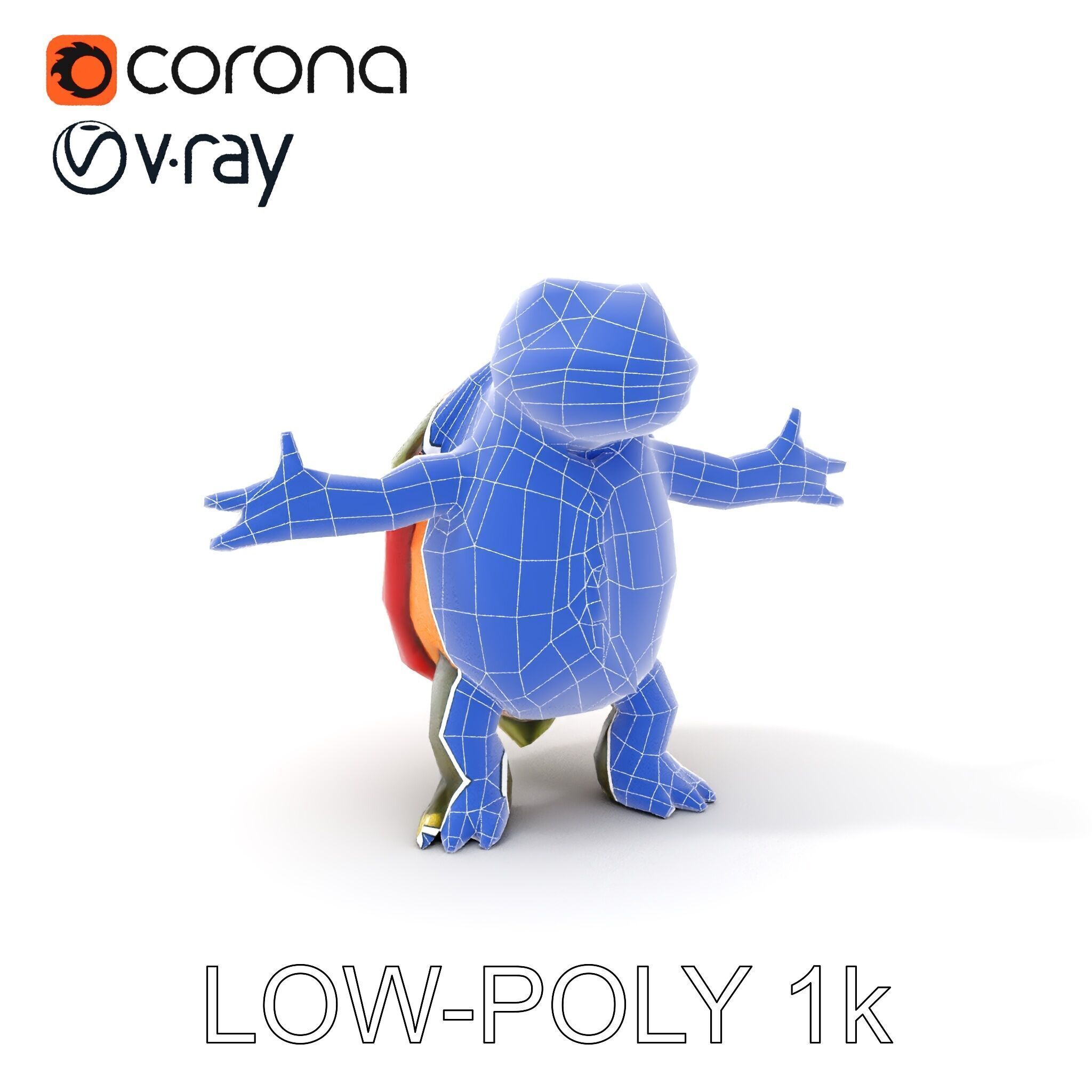 Gentleman Turtle Character Model  Fully Rigged and Animated Low-poly 3D model_26