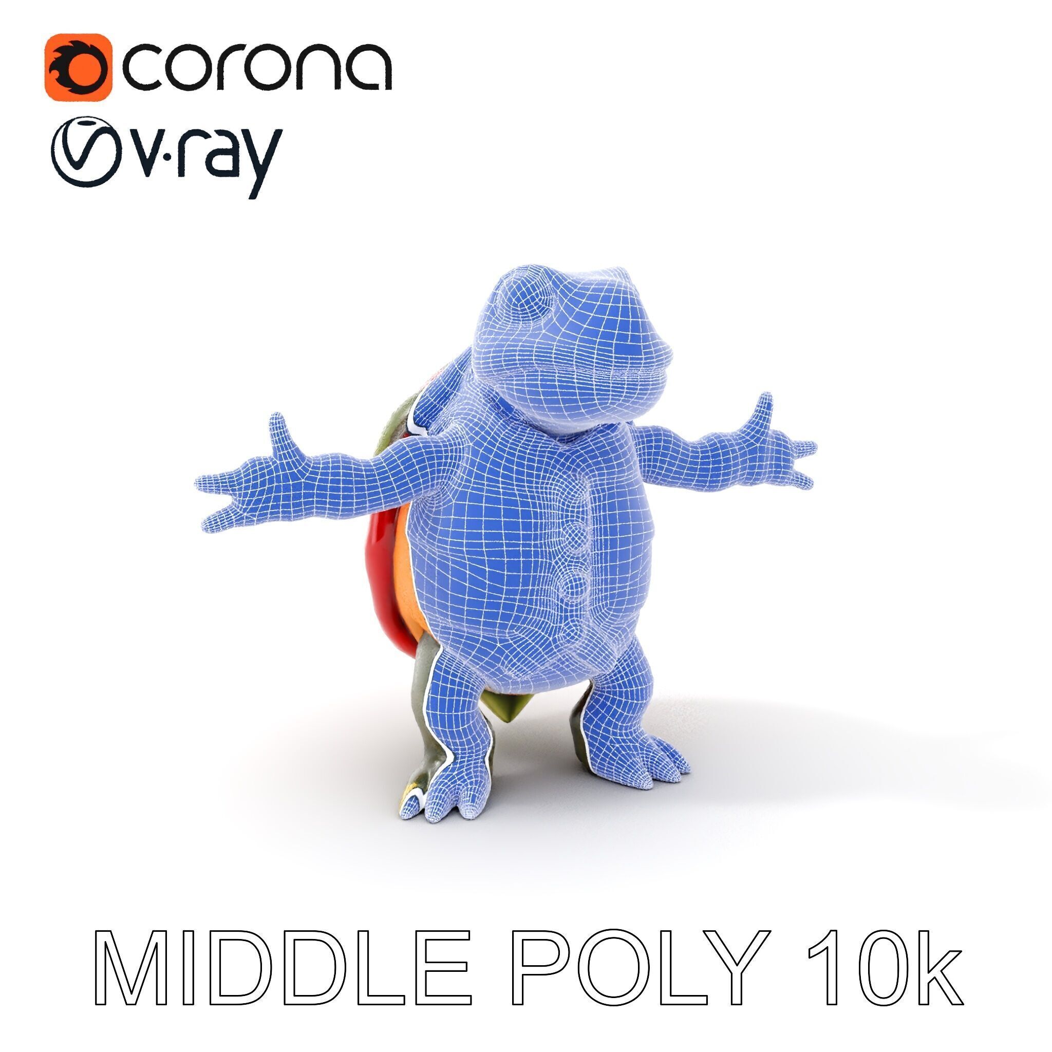 Gentleman Turtle Character Model  Fully Rigged and Animated Low-poly 3D model_28