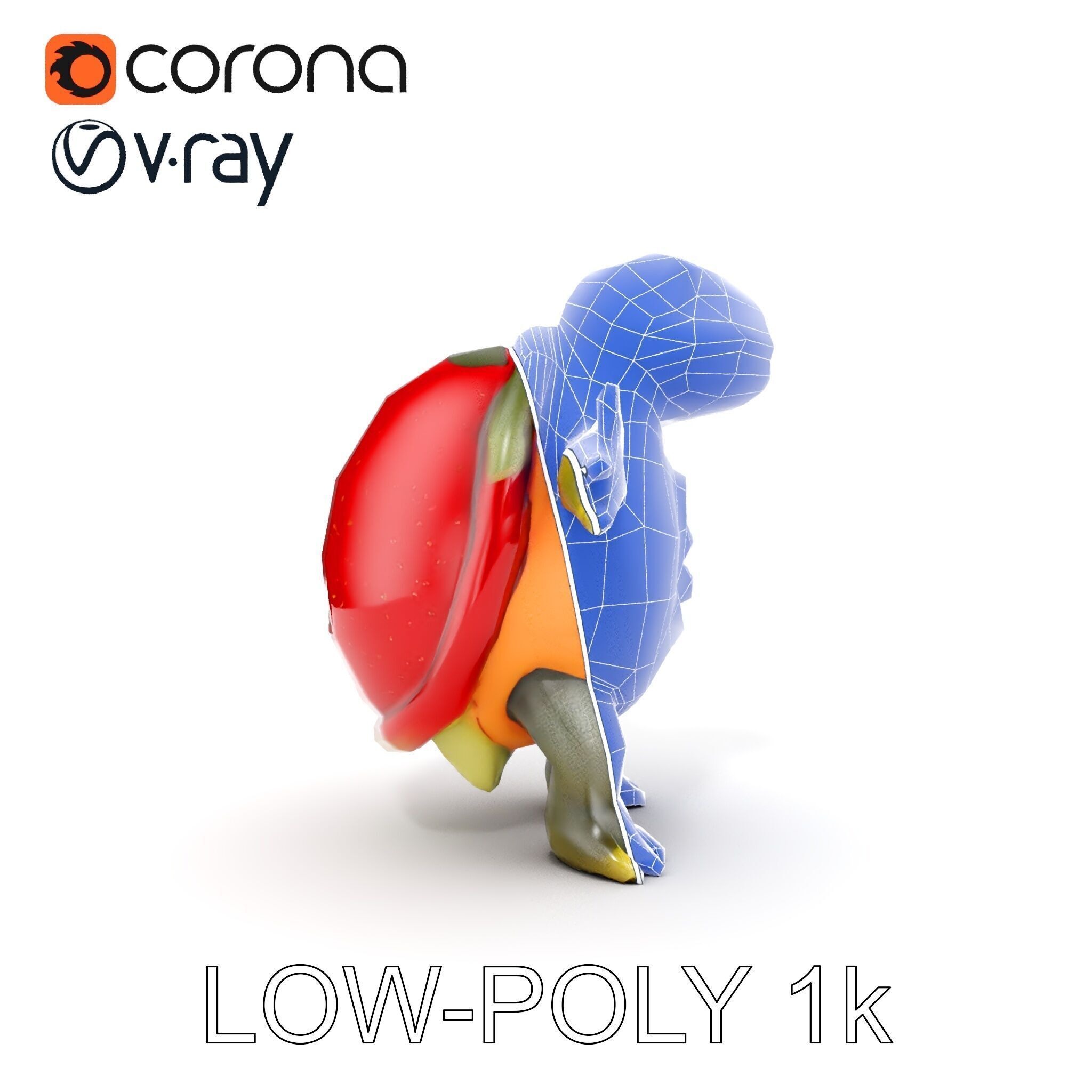 Gentleman Turtle Character Model  Fully Rigged and Animated Low-poly 3D model_32