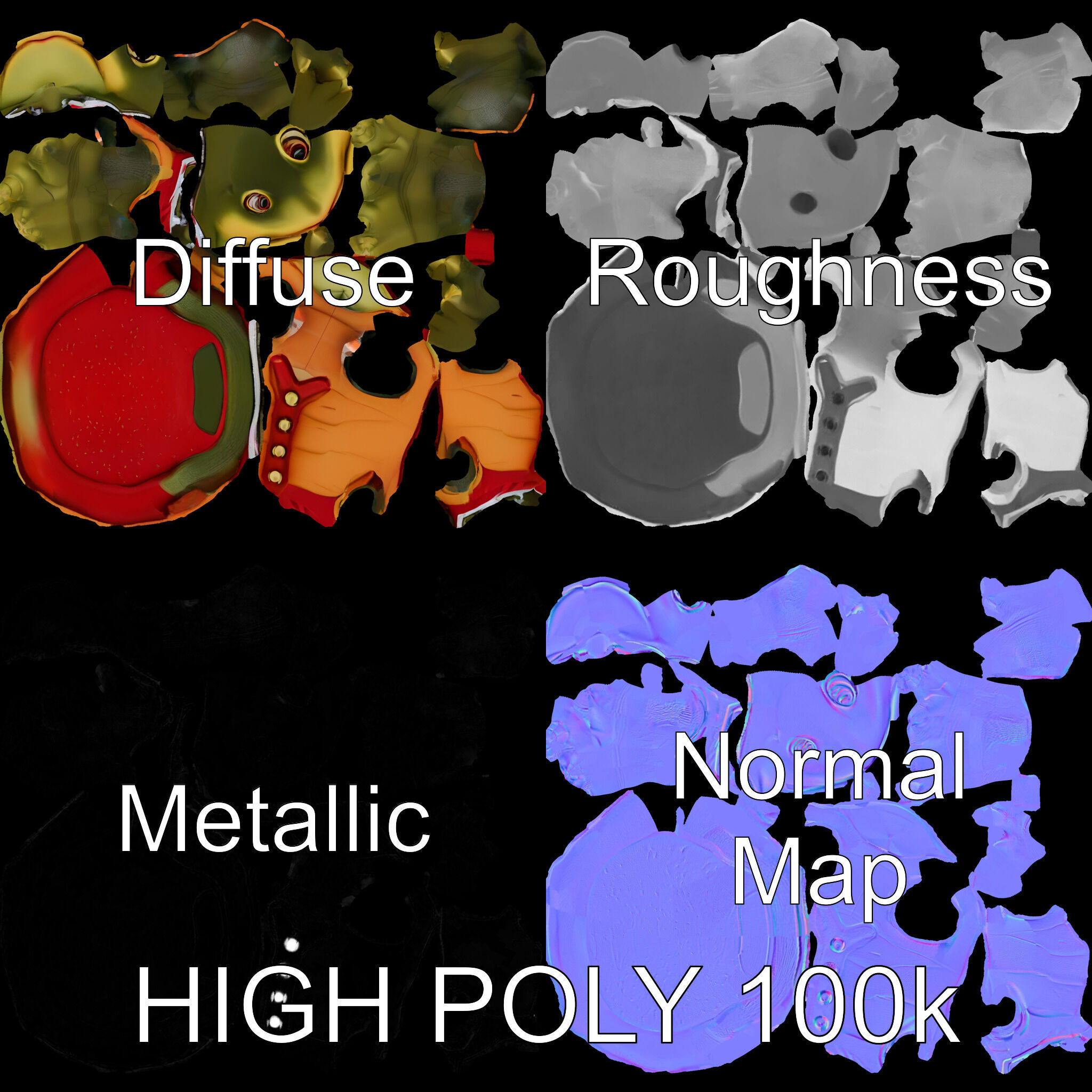 Gentleman Turtle Character Model  Fully Rigged and Animated Low-poly 3D model_4