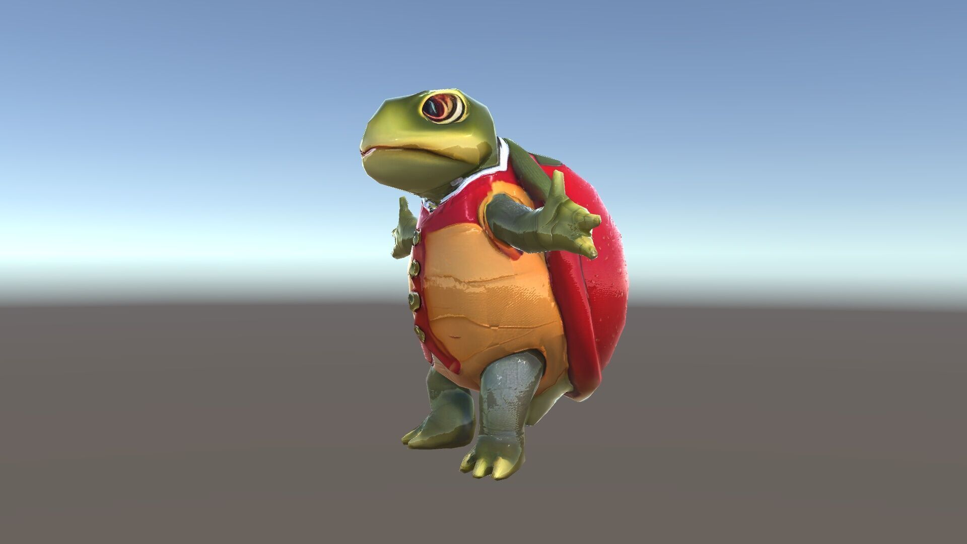Gentleman Turtle Character Model  Fully Rigged and Animated Low-poly 3D model_35