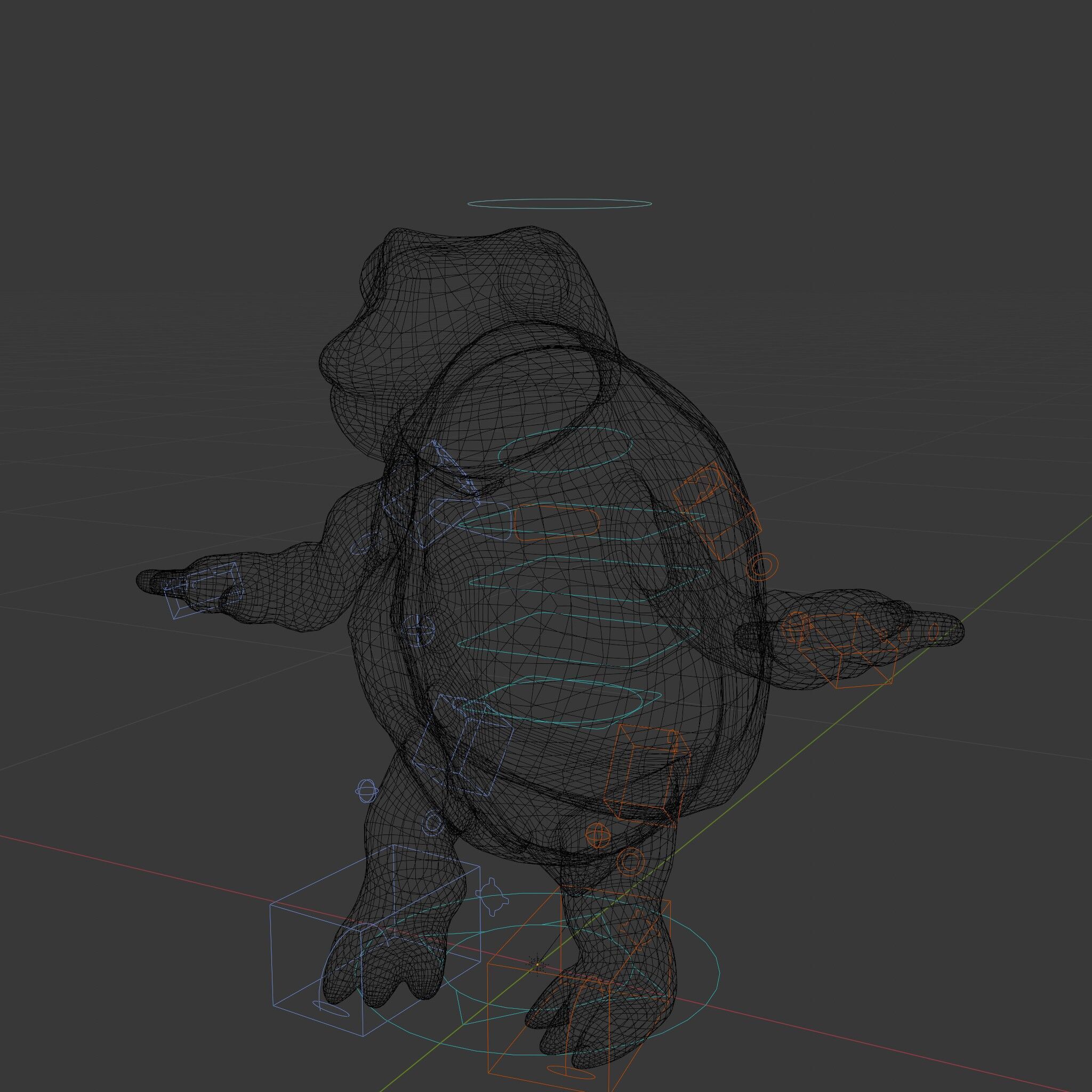 Gentleman Turtle Character Model  Fully Rigged and Animated Low-poly 3D model_9