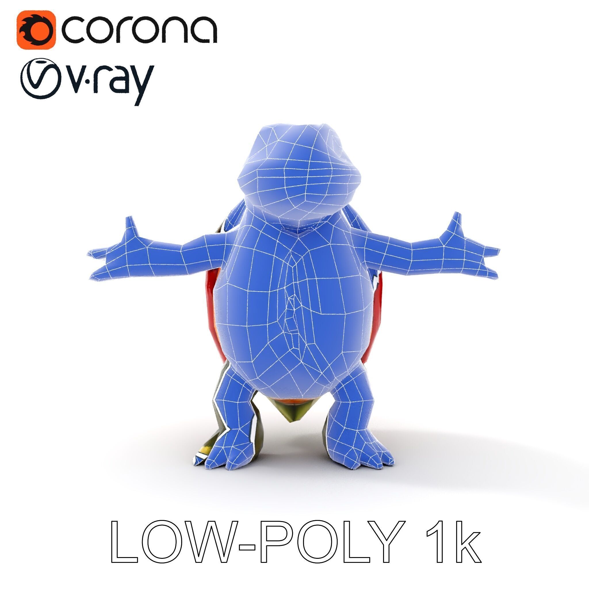 Gentleman Turtle Character Model  Fully Rigged and Animated Low-poly 3D model_29