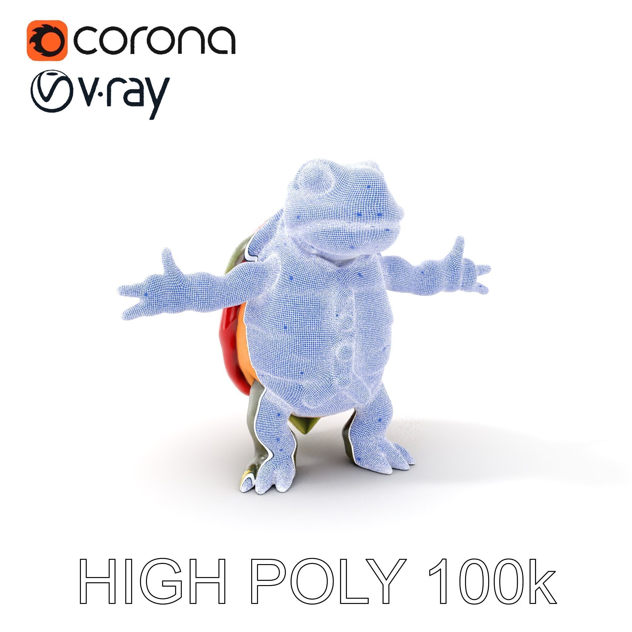 Gentleman Turtle Character Model  Fully Rigged and Animated Low-poly 3D model_5