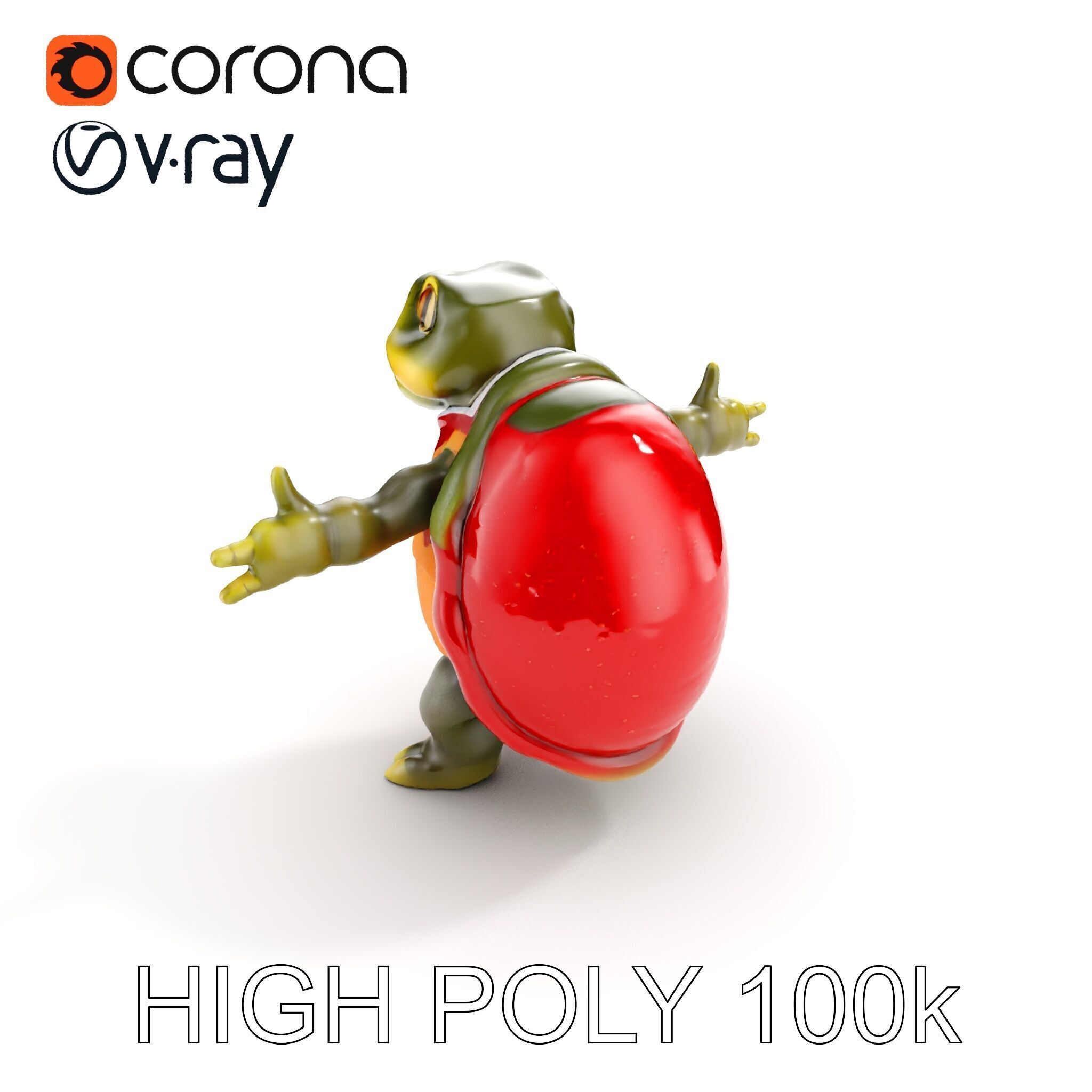 Gentleman Turtle Character Model  Fully Rigged and Animated Low-poly 3D model_21