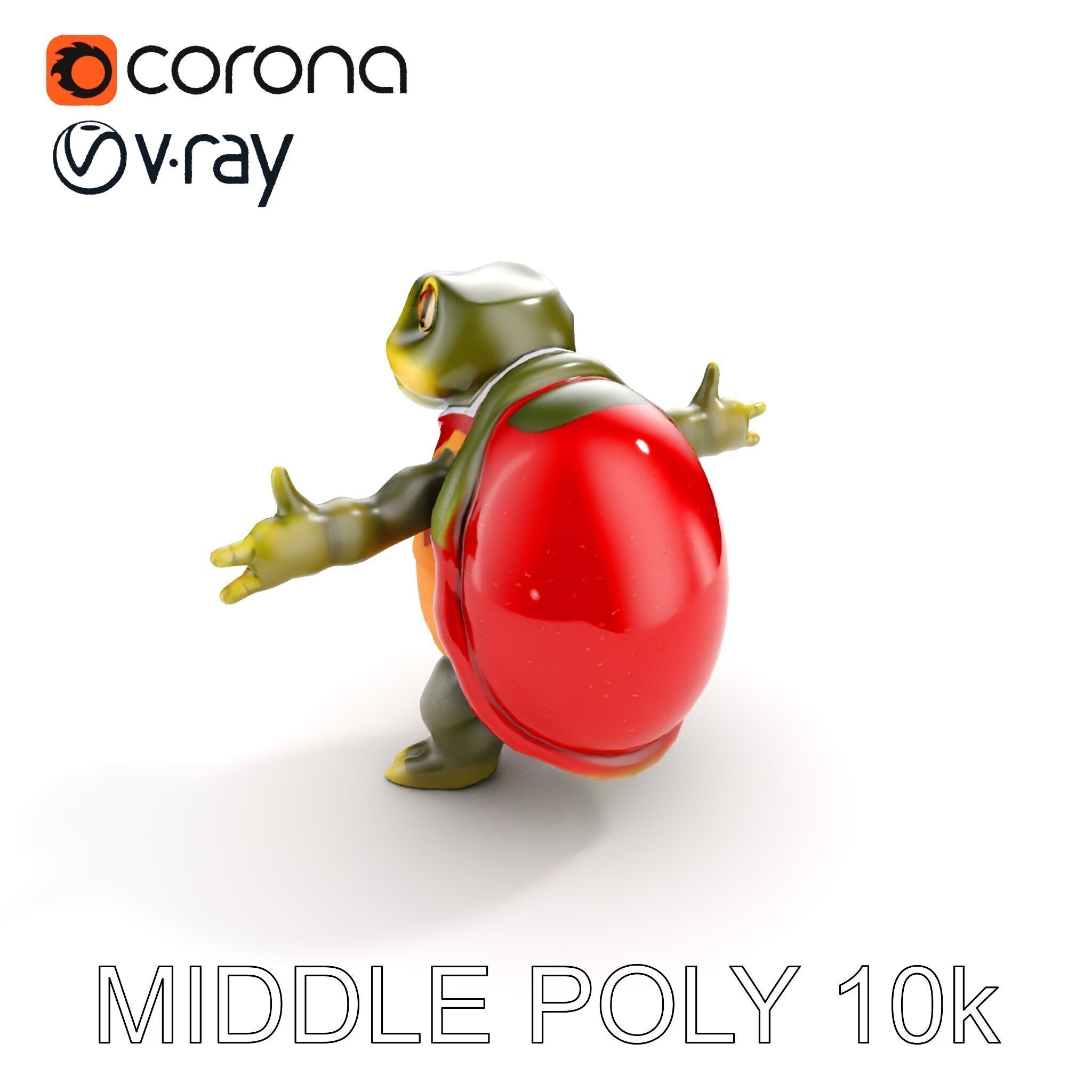 Gentleman Turtle Character Model  Fully Rigged and Animated Low-poly 3D model_11