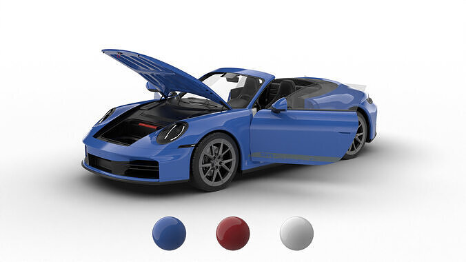 Porsche 911 Carrera T Cabrio 2025 HQ 3d model 3D model