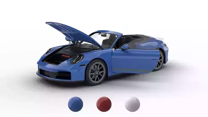 Porsche 911 Carrera T Cabrio 2025 HQ 3d model 3D model