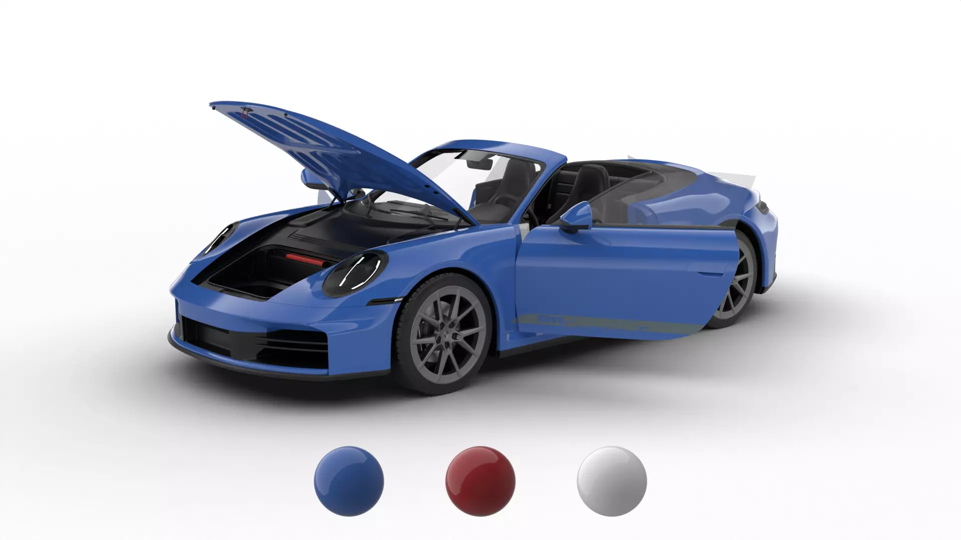 Porsche 911 Carrera T Cabrio 2025 HQ 3d model 3D model