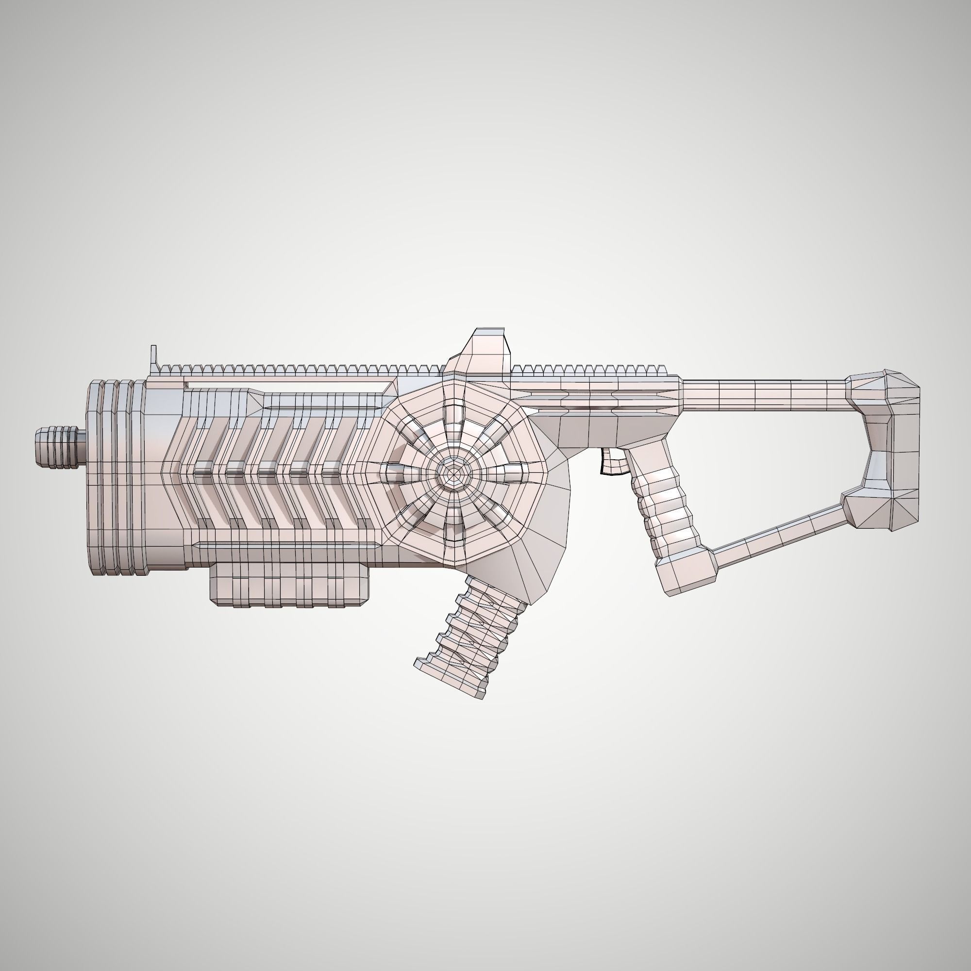 Futuristic Rifle 02 Low-poly 3D model_2