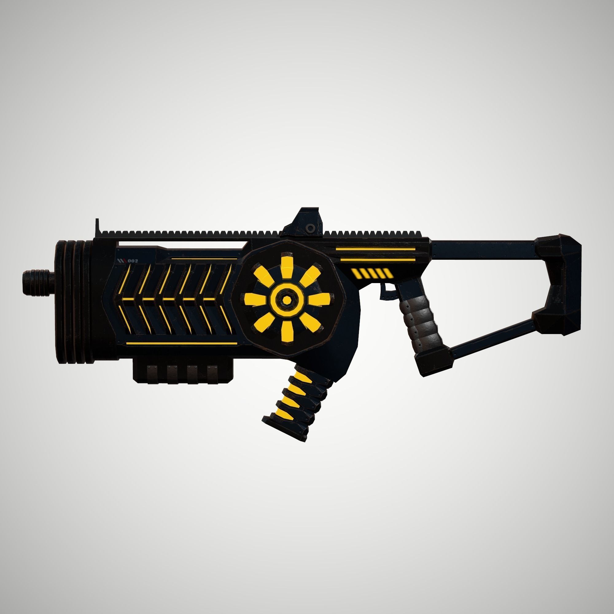 Futuristic Rifle 02 Low-poly 3D model_1