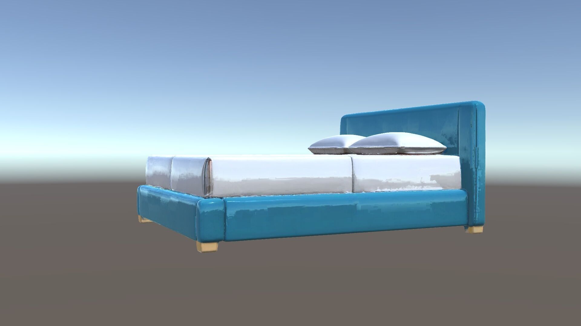 Modern Upholstered Bed Frame Model Pack Low-poly 3D model_34