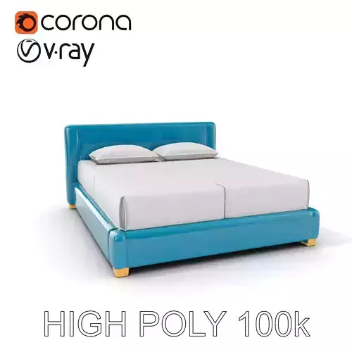 Modern Upholstered Bed Frame Model Pack Low-poly 3D model