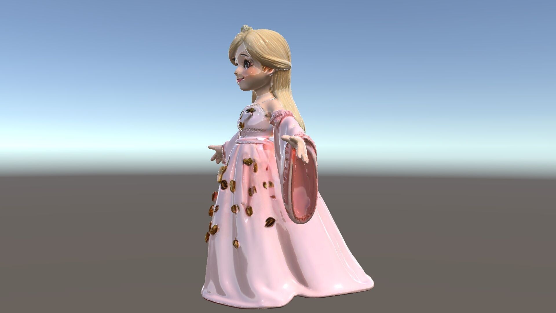 Princess Character Model Rigged and Animated Low-poly 3D model_6