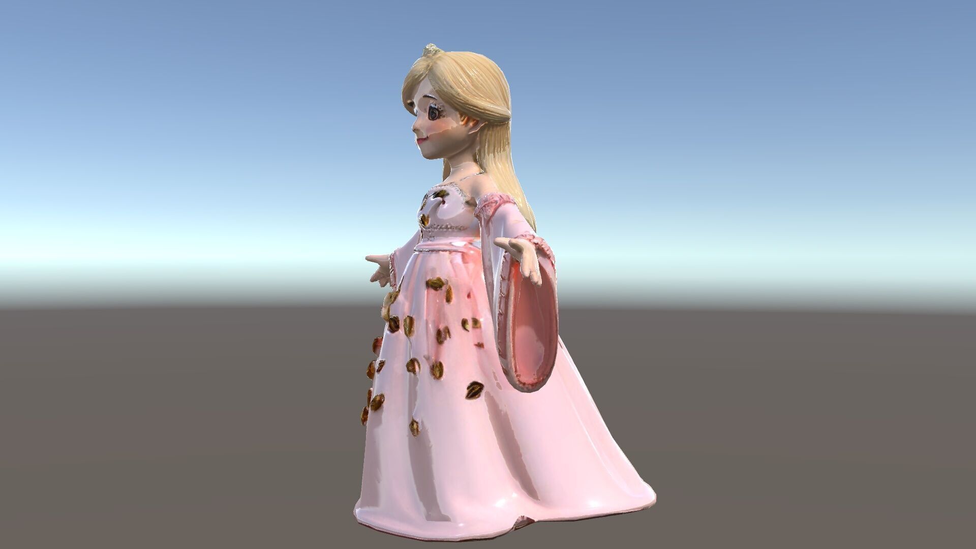 Princess Character Model Rigged and Animated Low-poly 3D model_38