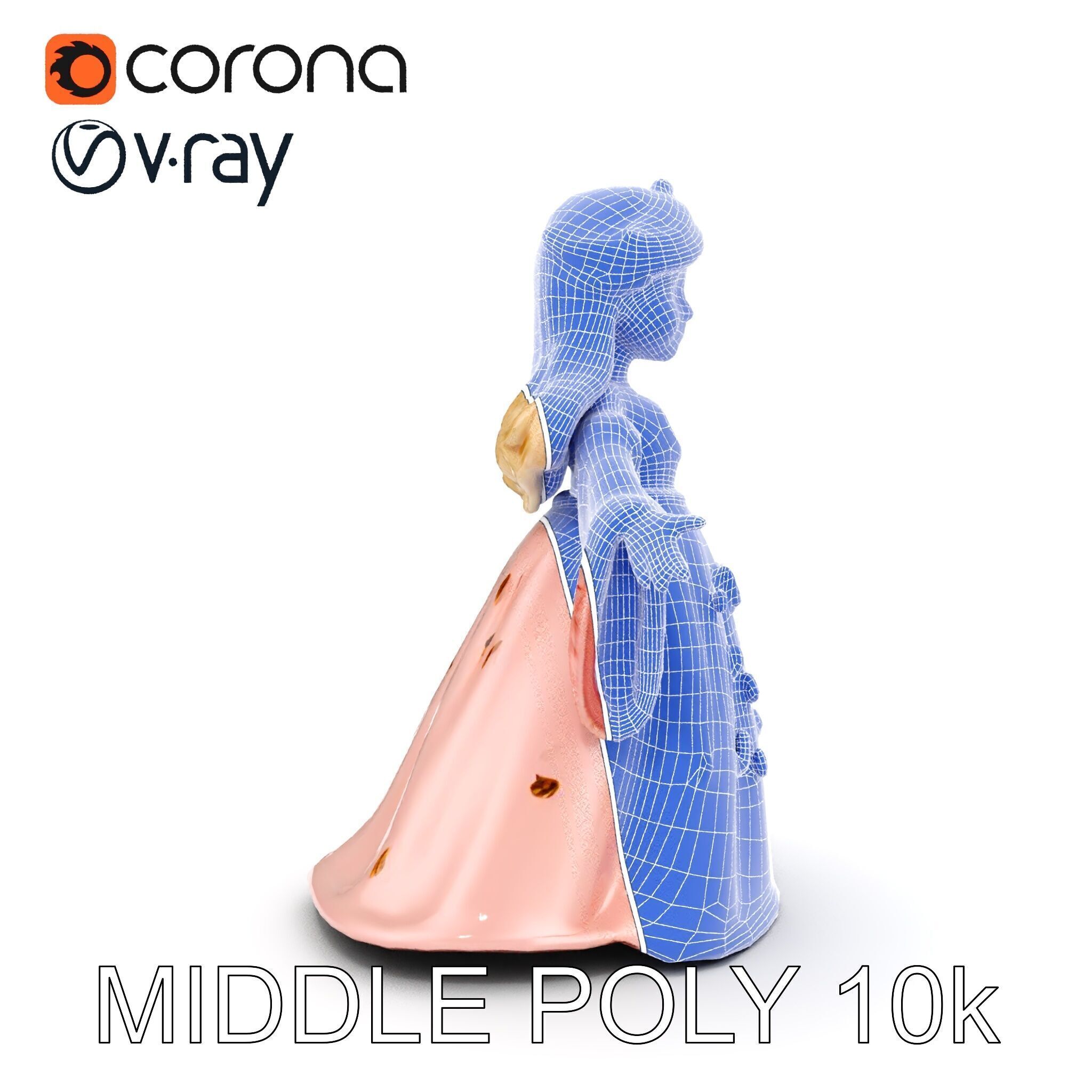 Princess Character Model Rigged and Animated Low-poly 3D model_28