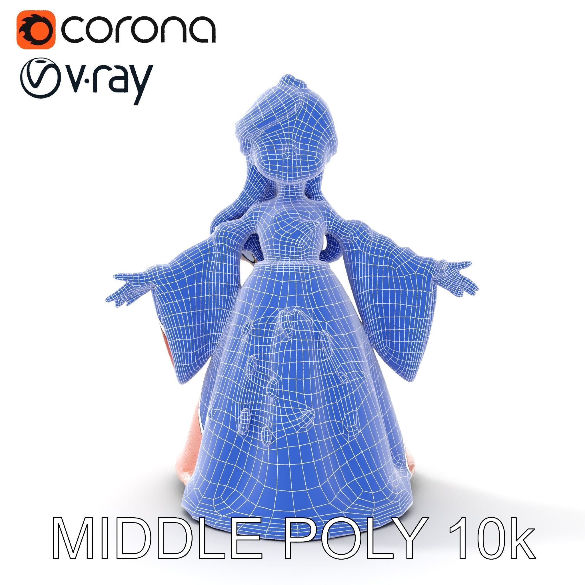 Princess Character Model Rigged and Animated Low-poly 3D model_31