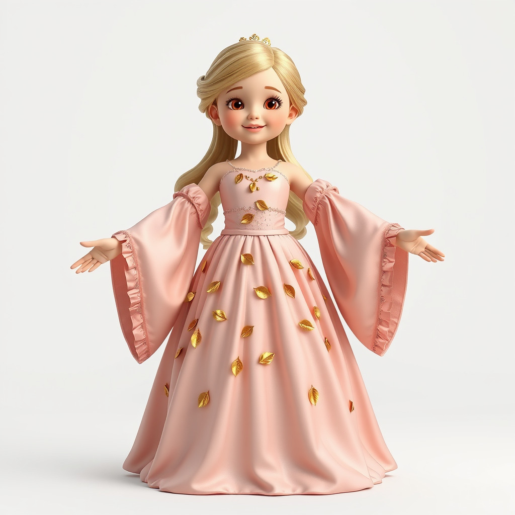 Princess Character Model Rigged and Animated Low-poly 3D model_3