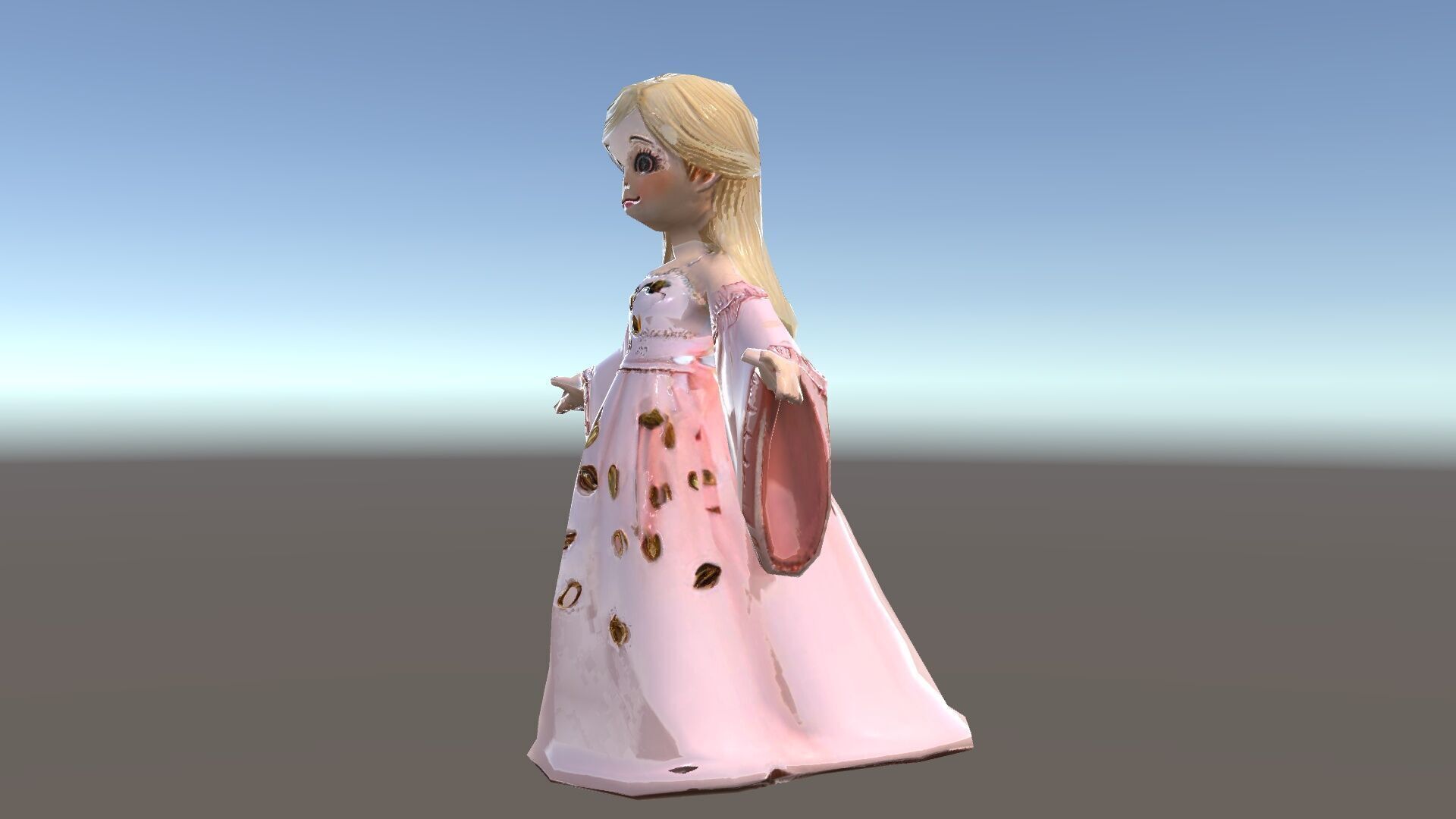 Princess Character Model Rigged and Animated Low-poly 3D model_35