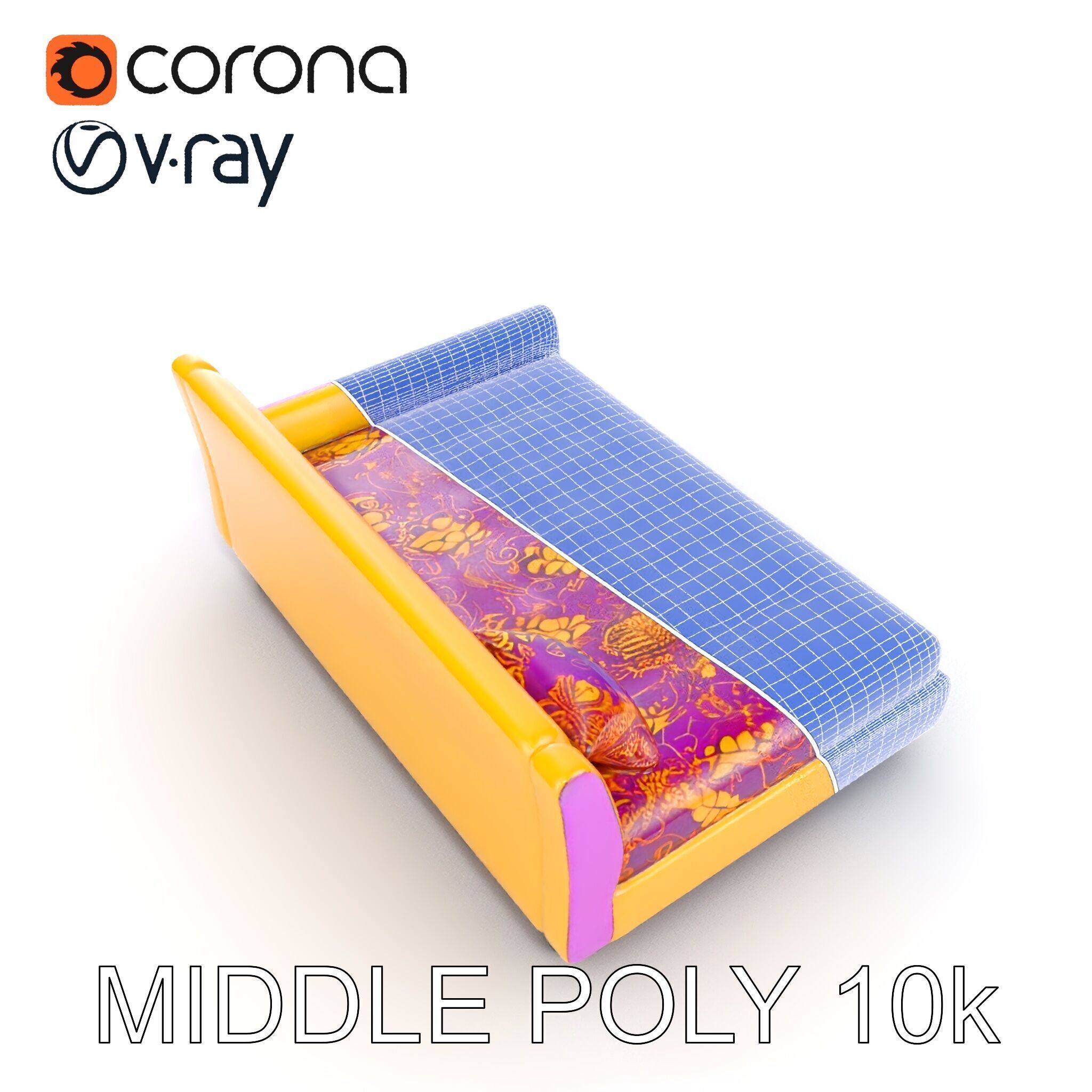 Colorful Sofa with Decorative Pattern model pack Low-poly 3D model_31