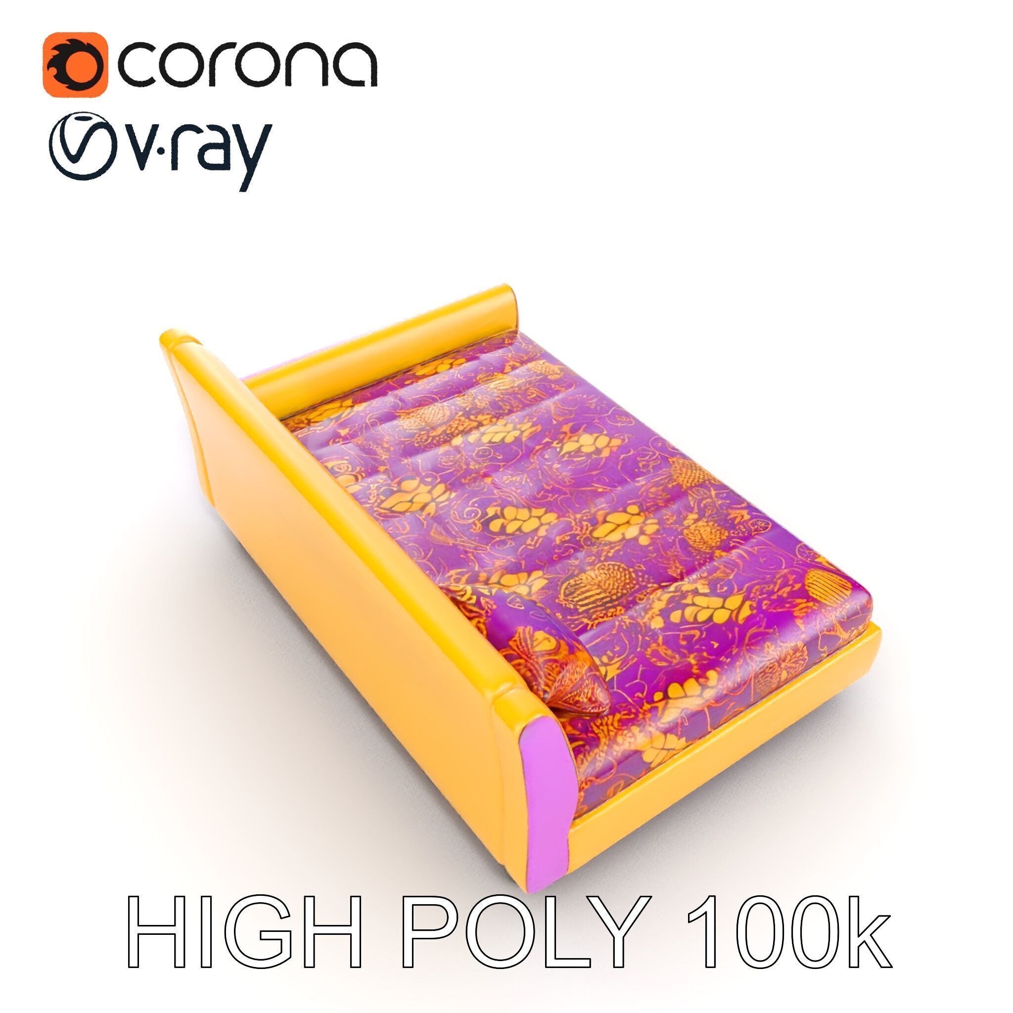 Colorful Sofa with Decorative Pattern model pack Low-poly 3D model_11