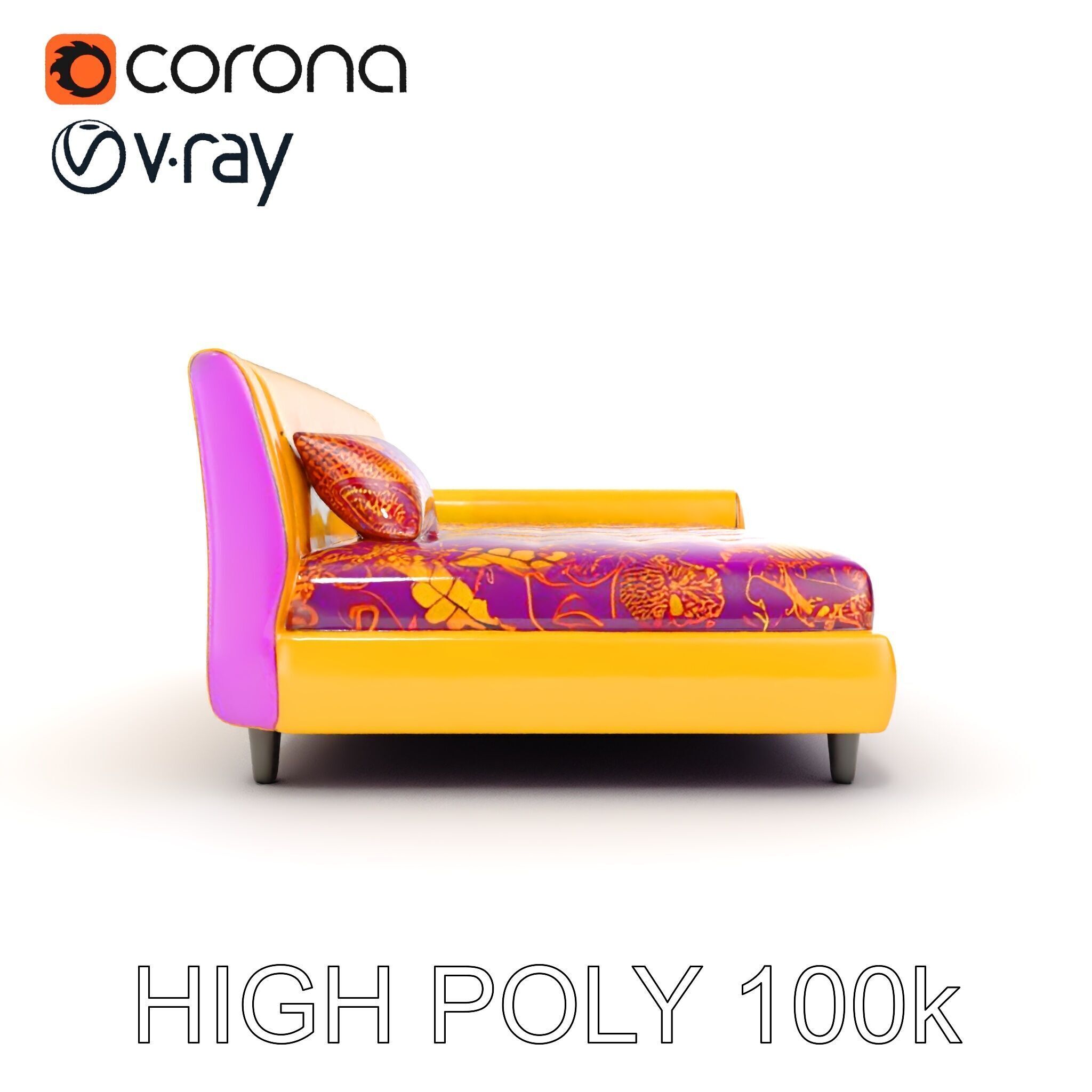 Colorful Sofa with Decorative Pattern model pack Low-poly 3D model_21