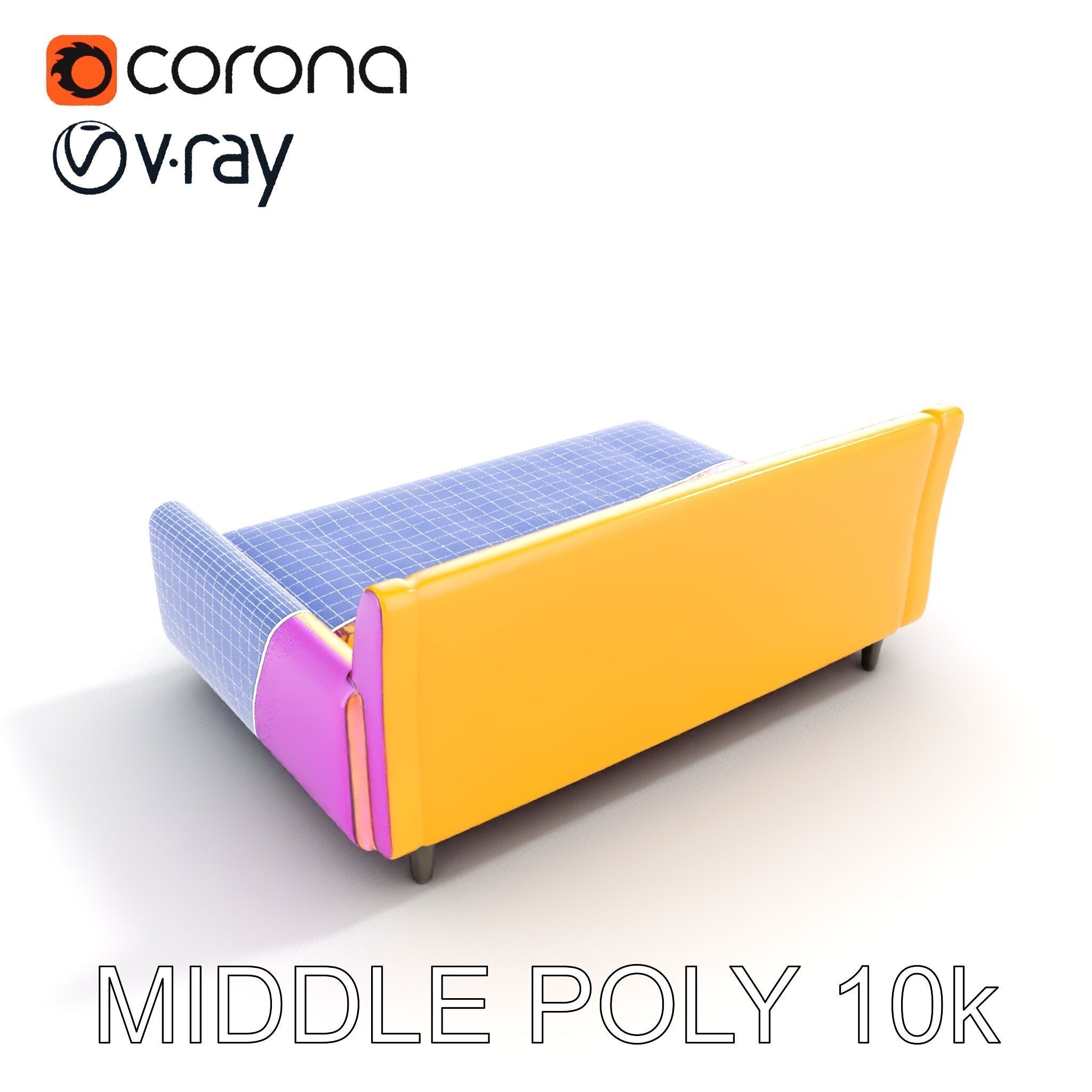 Colorful Sofa with Decorative Pattern model pack Low-poly 3D model_19