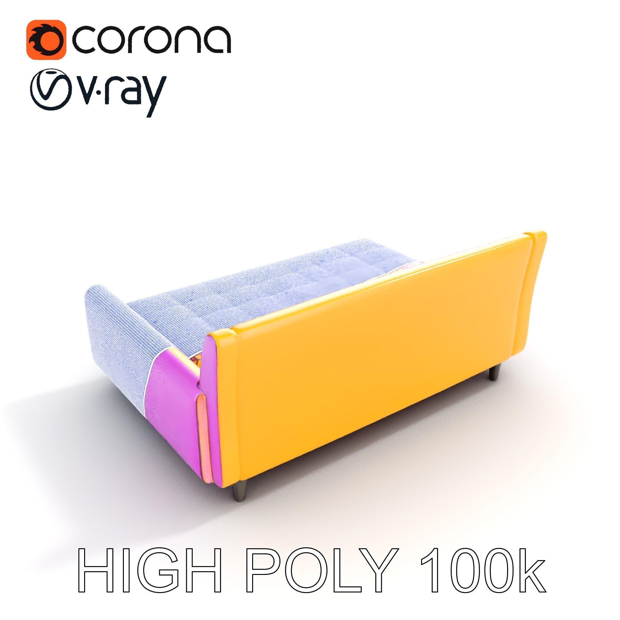 Colorful Sofa with Decorative Pattern model pack Low-poly 3D model_27