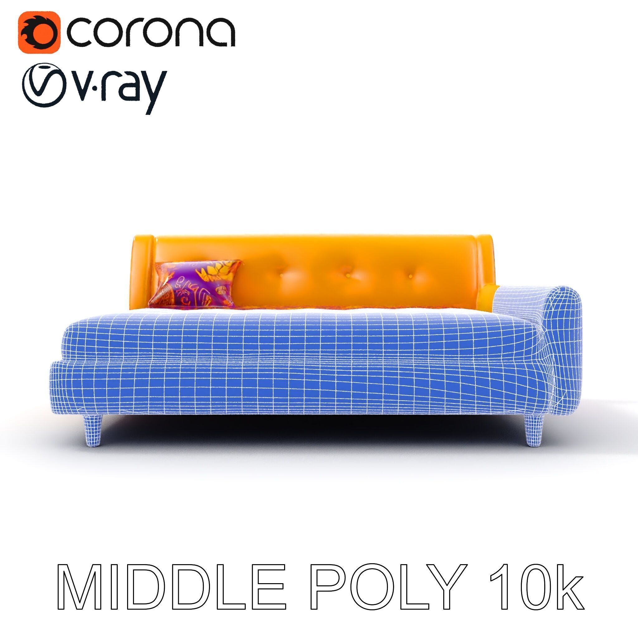 Colorful Sofa with Decorative Pattern model pack Low-poly 3D model_28